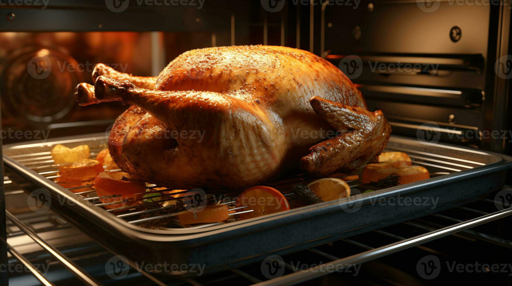 ai generativo acción de gracias Turquía asado en el horno. foto