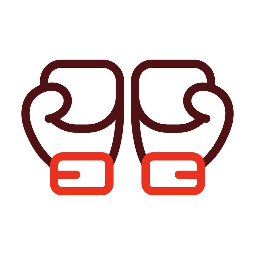 Boxing Gloves Vector Thick Line Two Color Icons For Personal And Commercial Use.