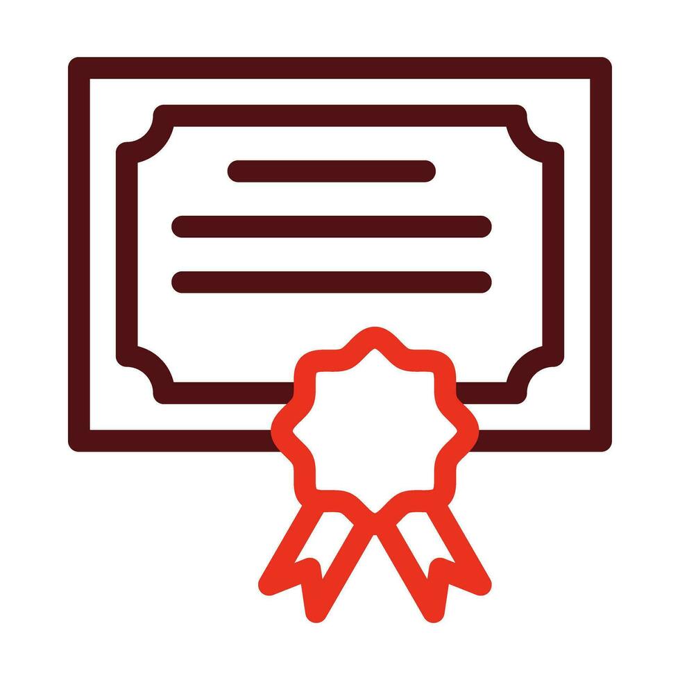 Certificate Vector Thick Line Two Color Icons For Personal And Commercial Use.