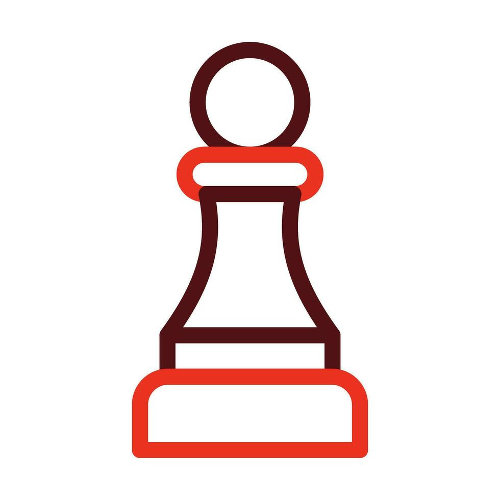 Chess Pawn Vector Thick Line Two Color Icons For Personal And Commercial Use.