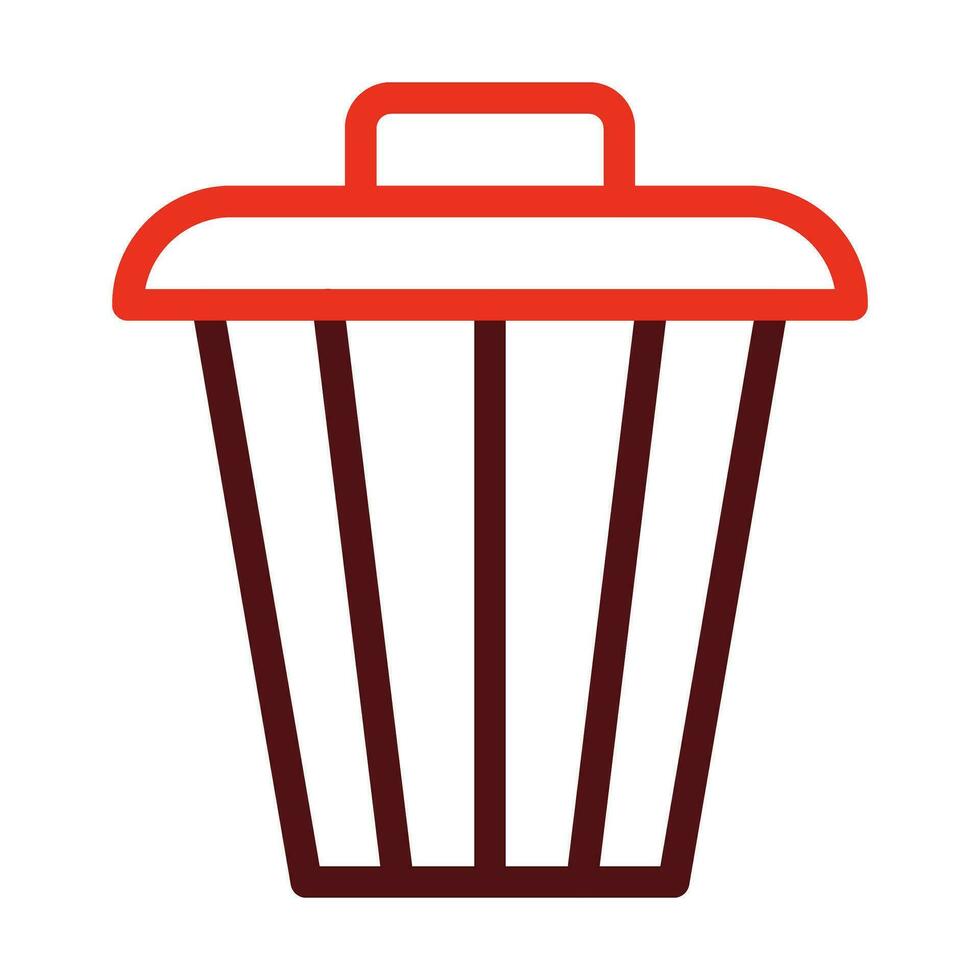 Dustbin Vector Thick Line Two Color Icons For Personal And Commercial Use.
