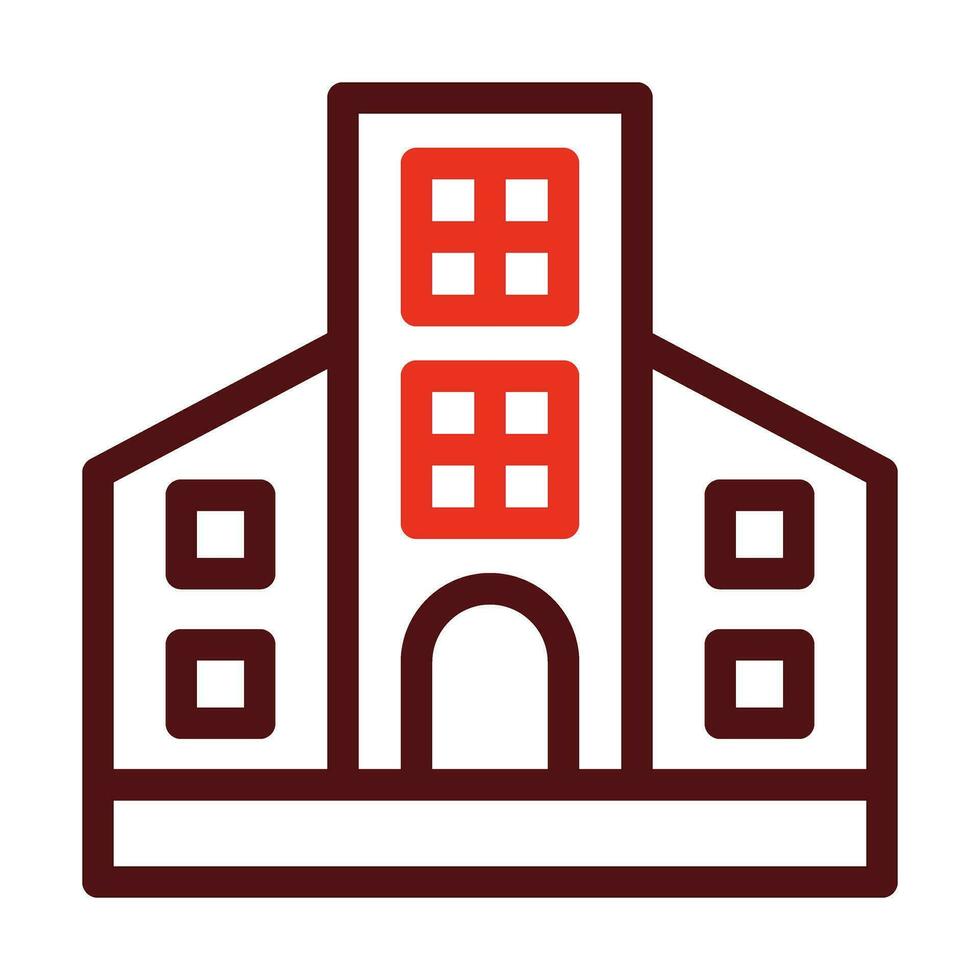 Apartment Vector Thick Line Two Color Icons For Personal And Commercial Use.