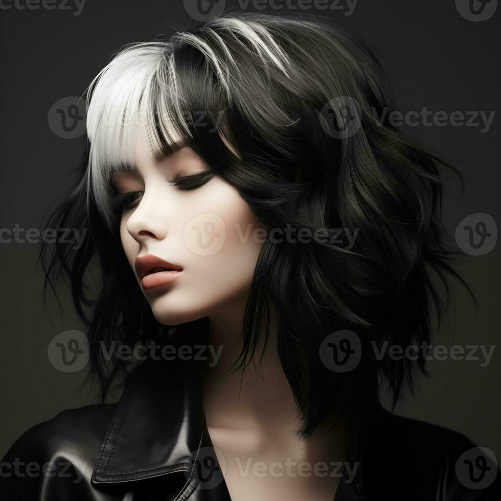 Illustration of a haircut fashion portrait, AI Generated photo