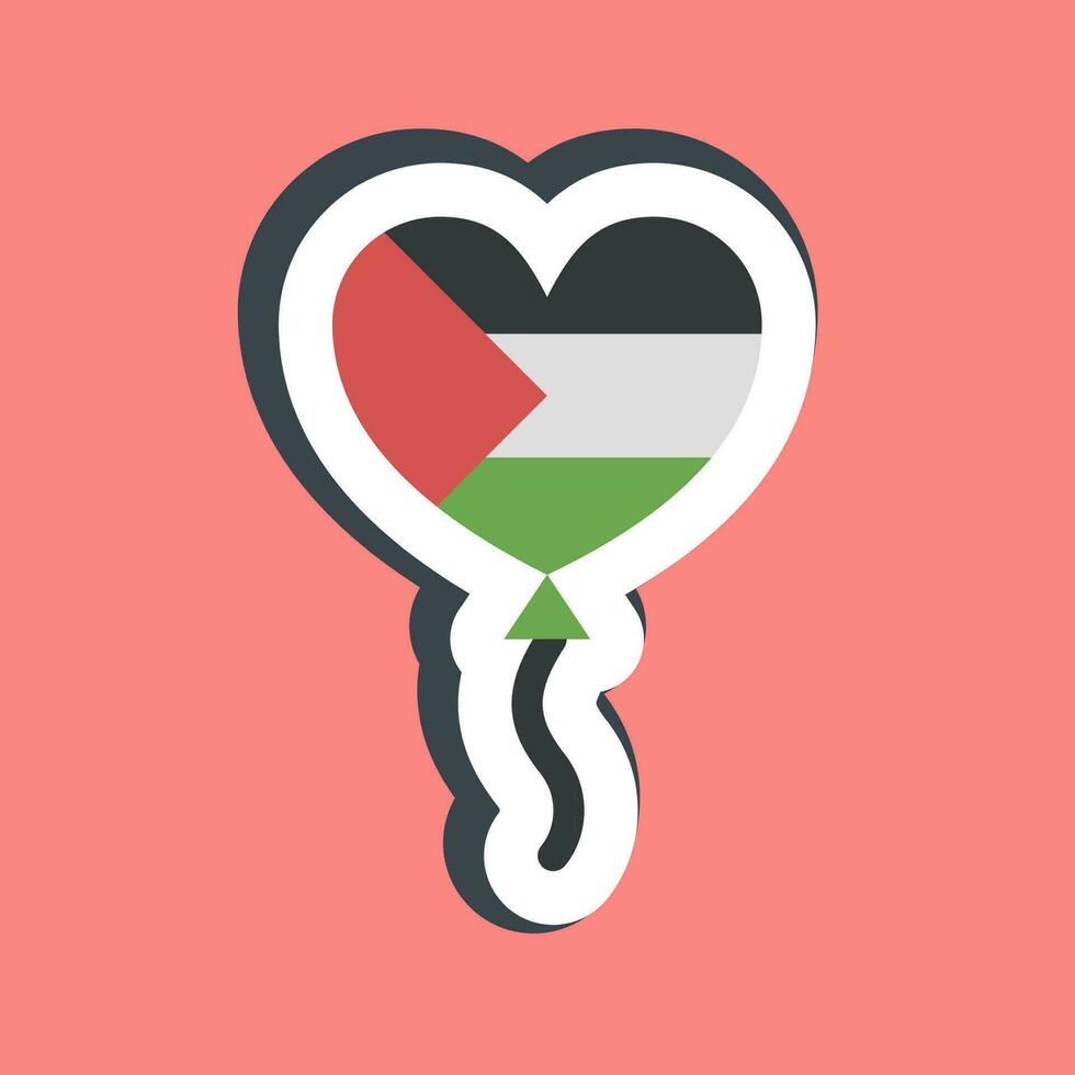 Sticker balloon. Palestine elements. Good for prints, posters, logo, infographics, etc. vector