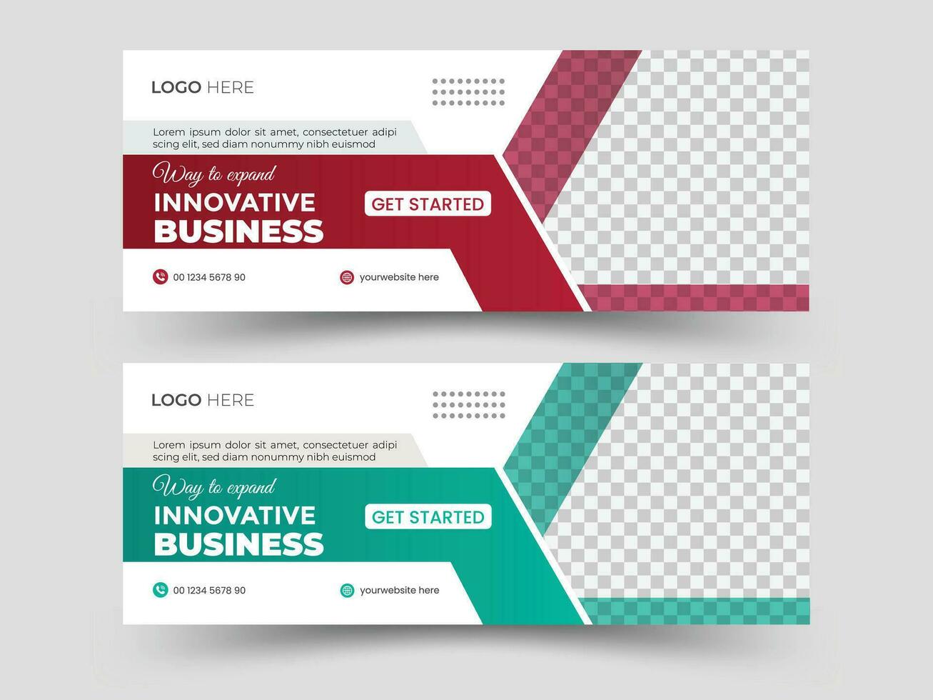 Corporate business social media Facebook cover template design, web banner template with two color vector