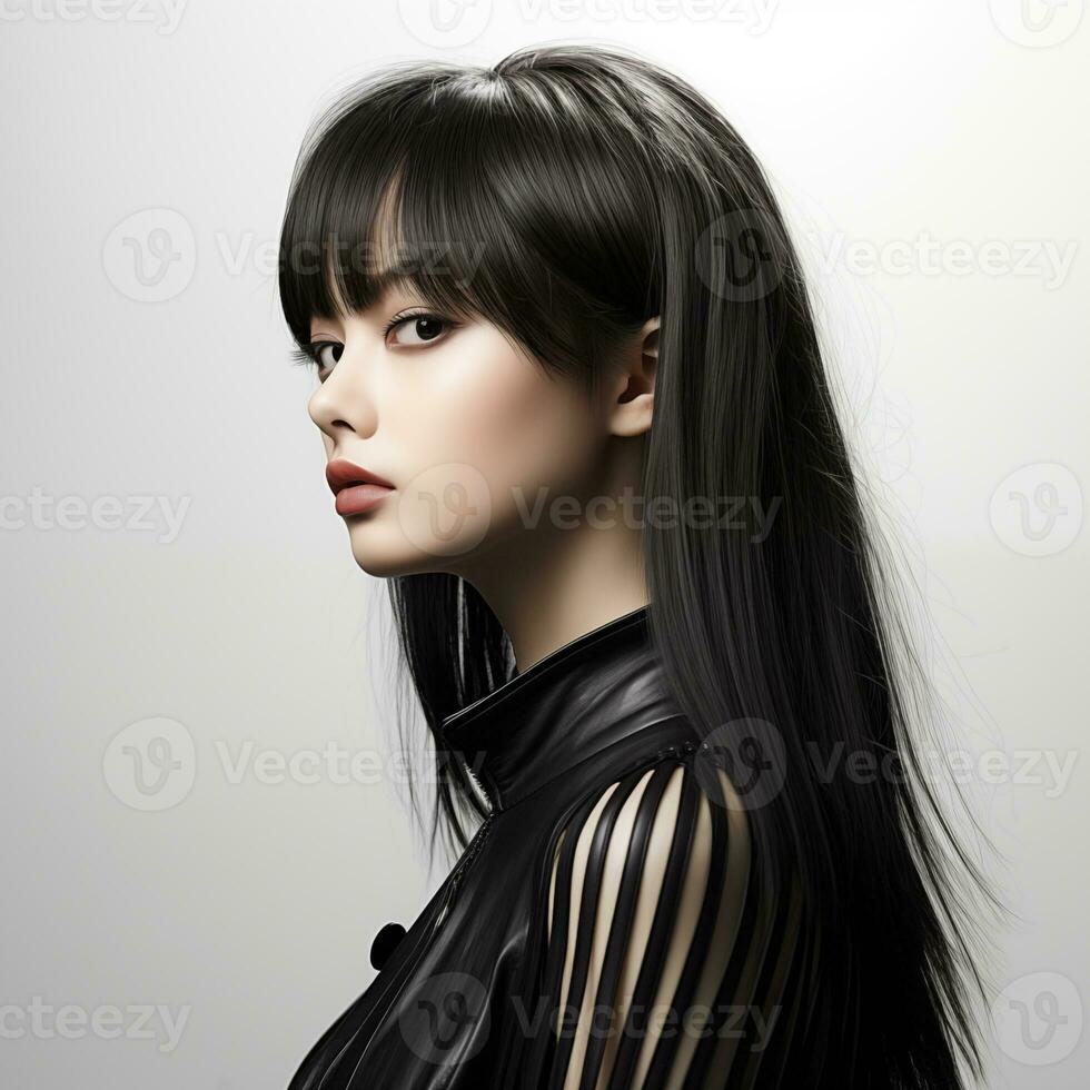 Illustration of a haircut fashion portrait, AI Generated photo