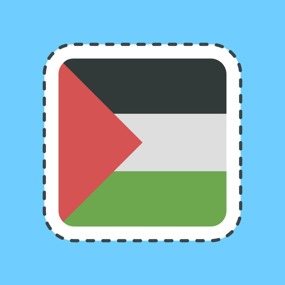 Cutting line sticker square palestine flag. Palestine elements. Good for prints, posters, logo, infographics, etc. vector
