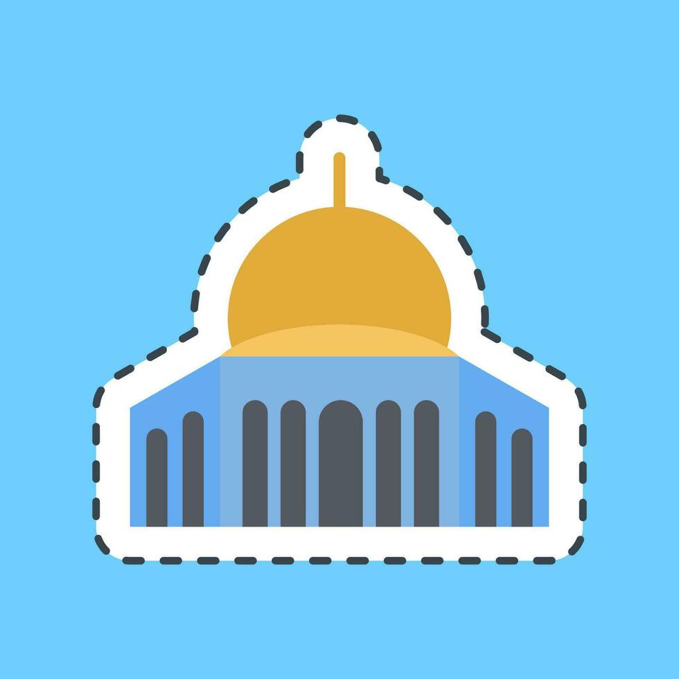 Cutting line sticker mosque. Palestine elements. Good for prints, posters, logo, infographics, etc. vector