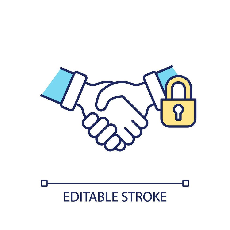 Editable lack of transparency icon representing lobbying government, isolated vector, thin line illustration. vector