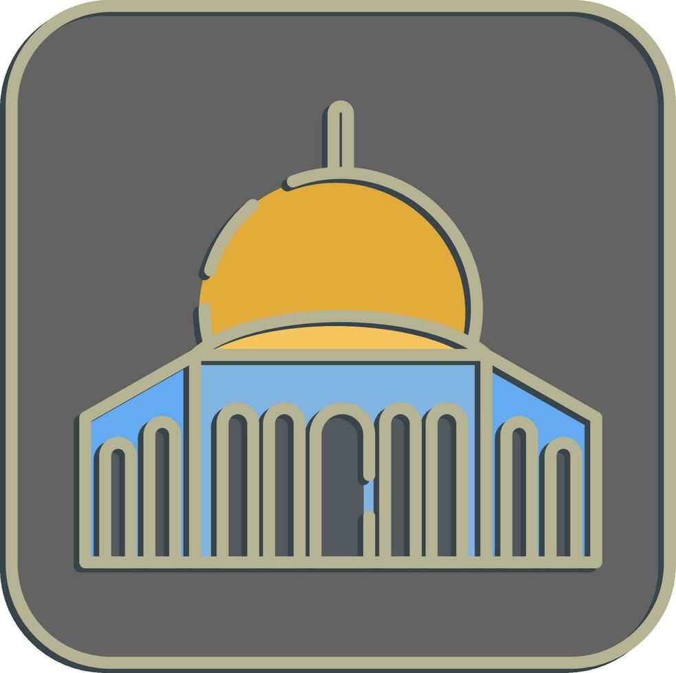 Icon mosque. Palestine elements. Icons in embossed style. Good for prints, posters, logo, infographics, etc. vector