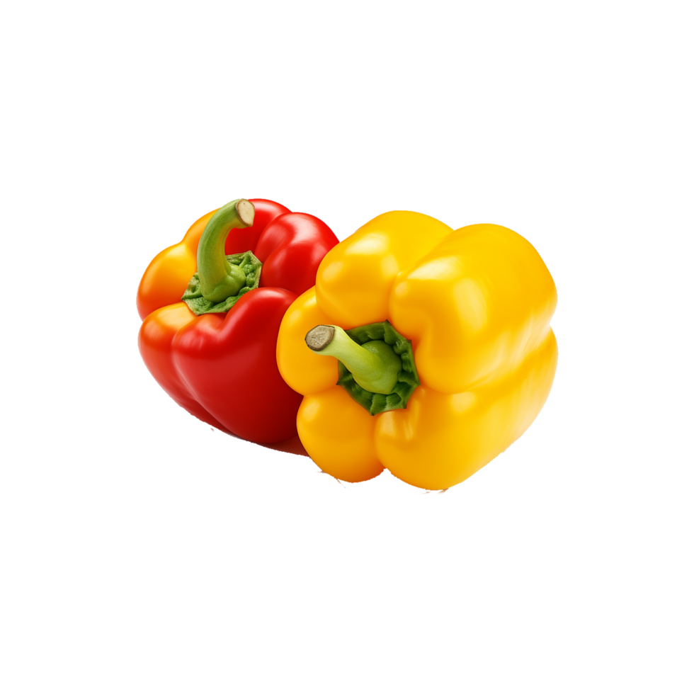 red and yellow peppers there is a red and yellow bell pepper Generative
