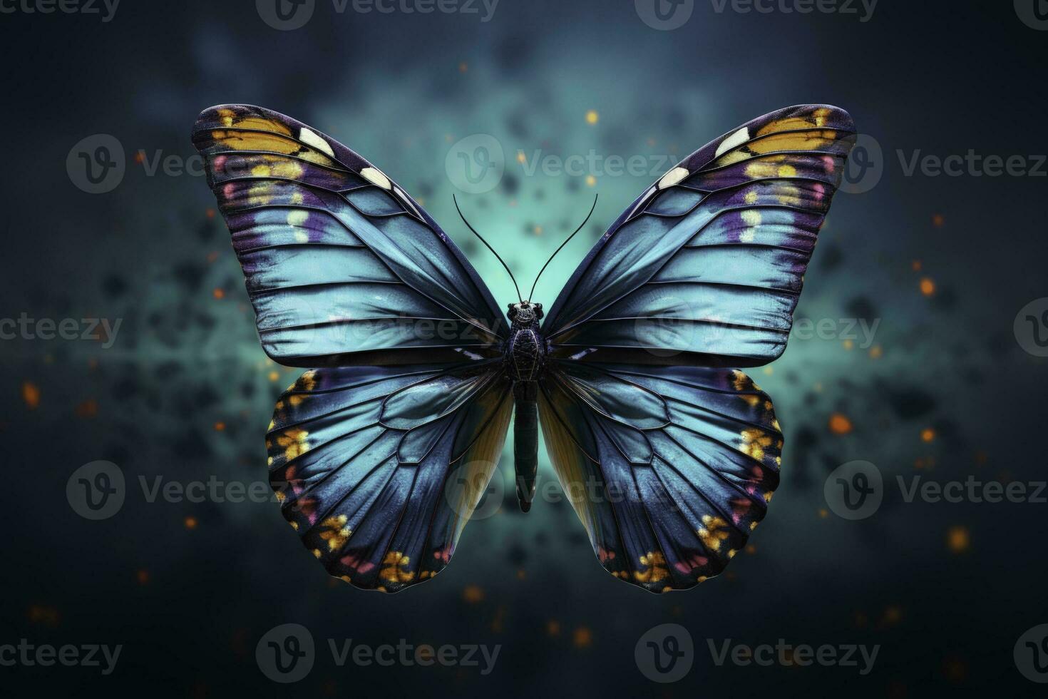 A butterfly symbolizing metamorphosis in EMDR therapy isolated on a gradient background photo