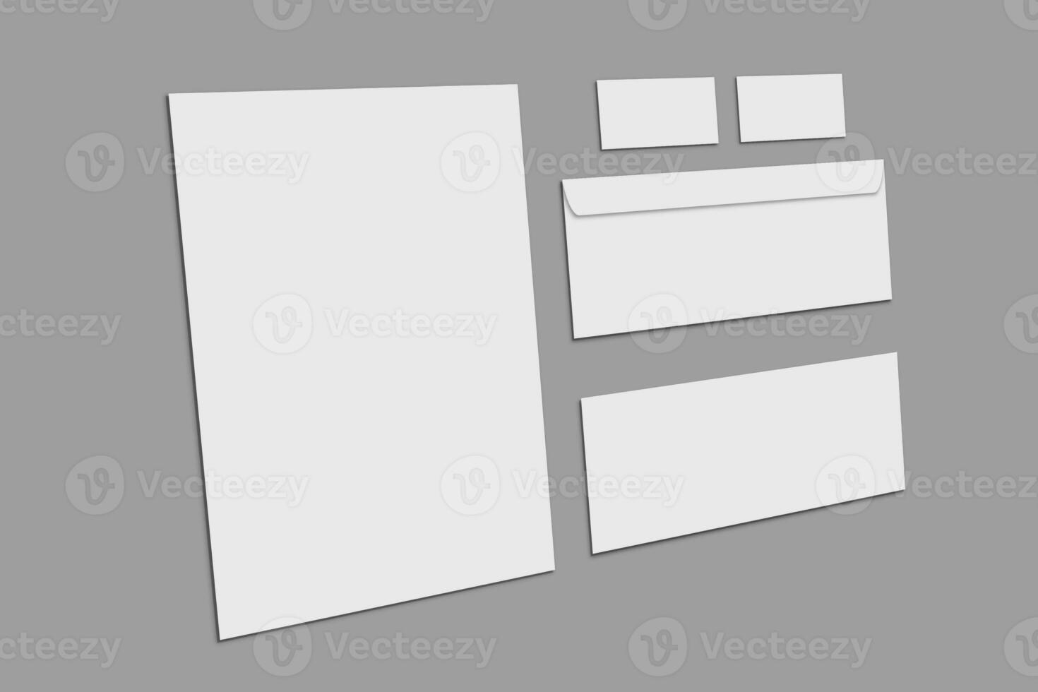 Blank stationery and corporate identity set on grey background. Branding Mock-Up. photo