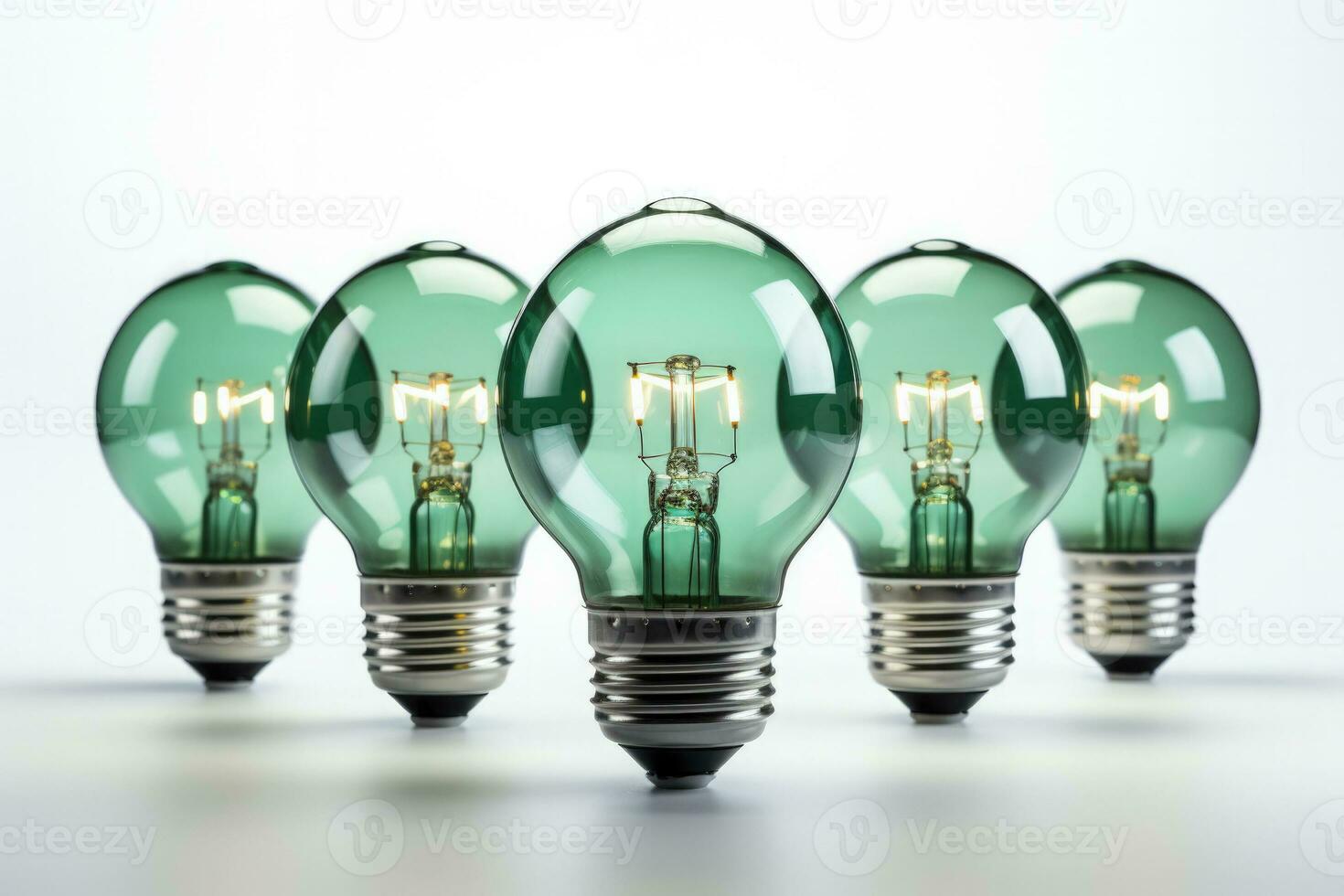 LED light bulbs symbolizing energy efficiency isolated on a white background photo