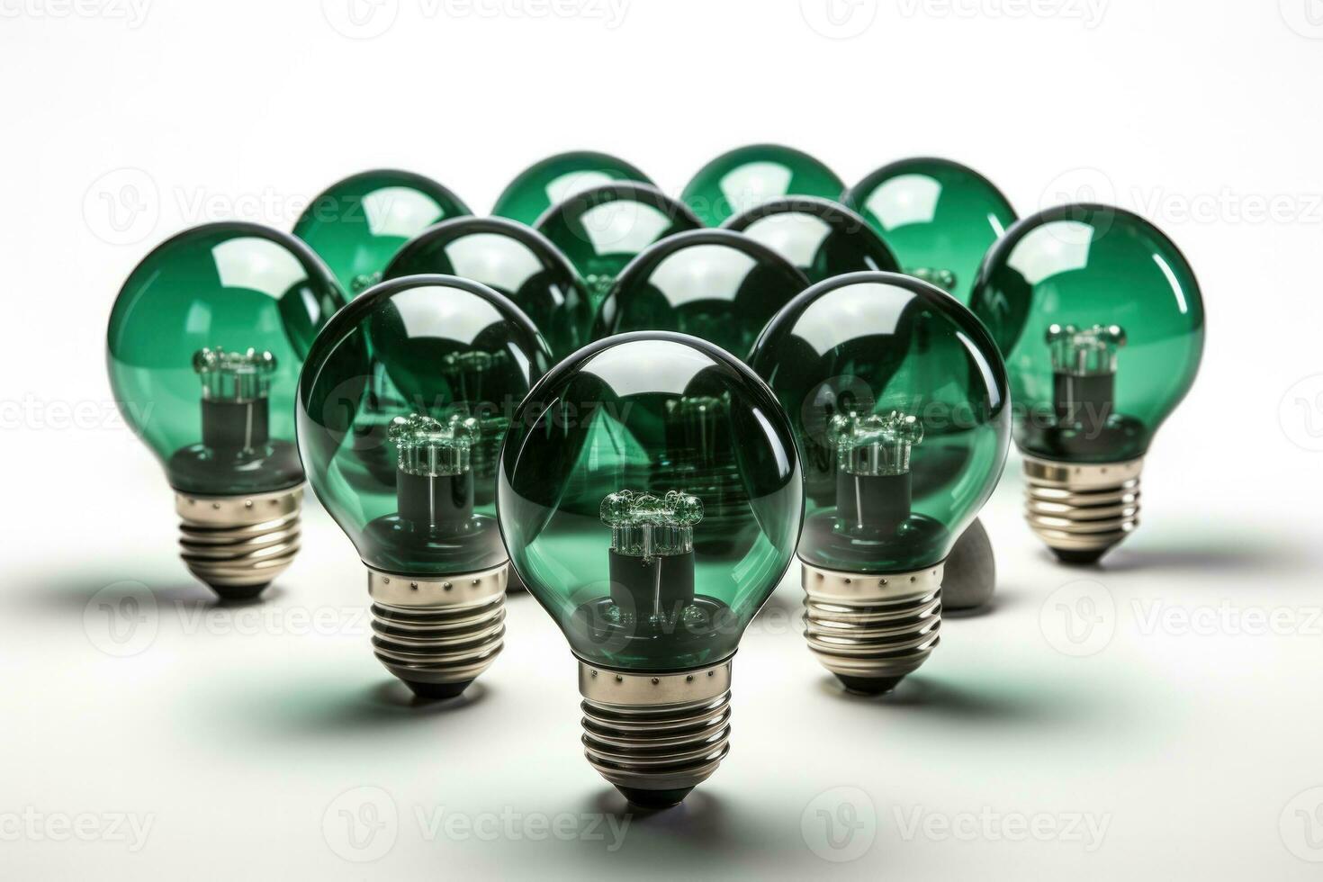 LED light bulbs symbolizing energy efficiency isolated on a white background photo