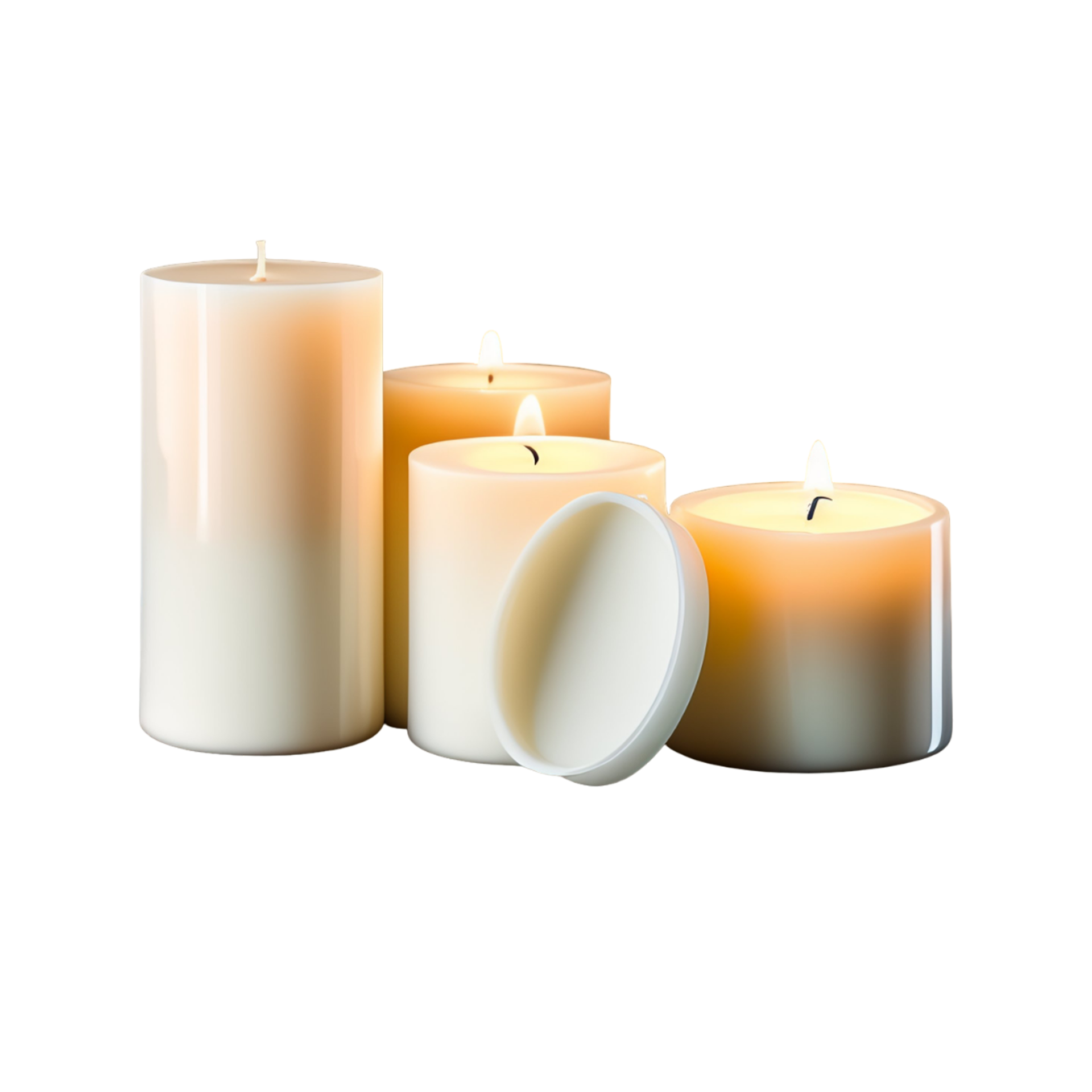 Burning candles set,Generated Ai 34226048 PNG