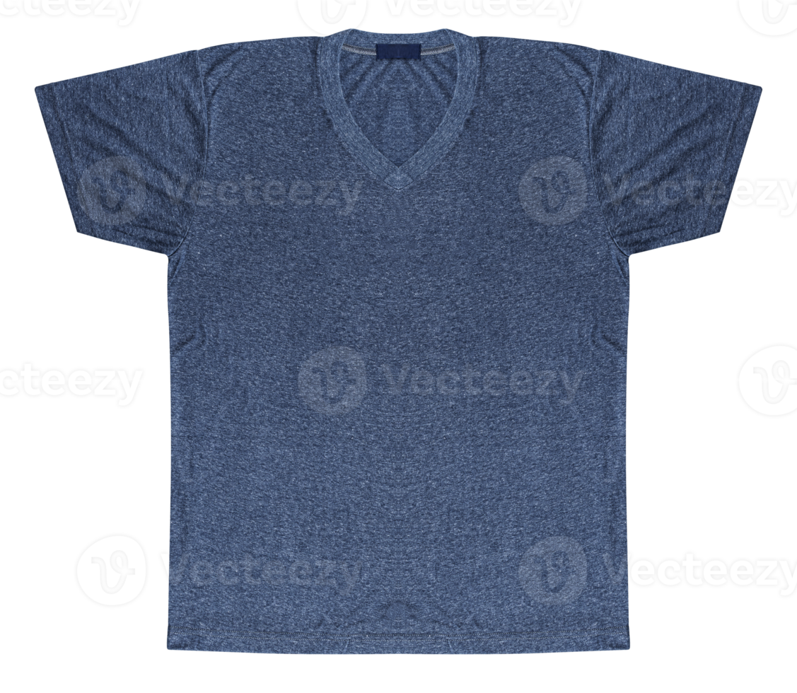 Blue color v neck shirt png