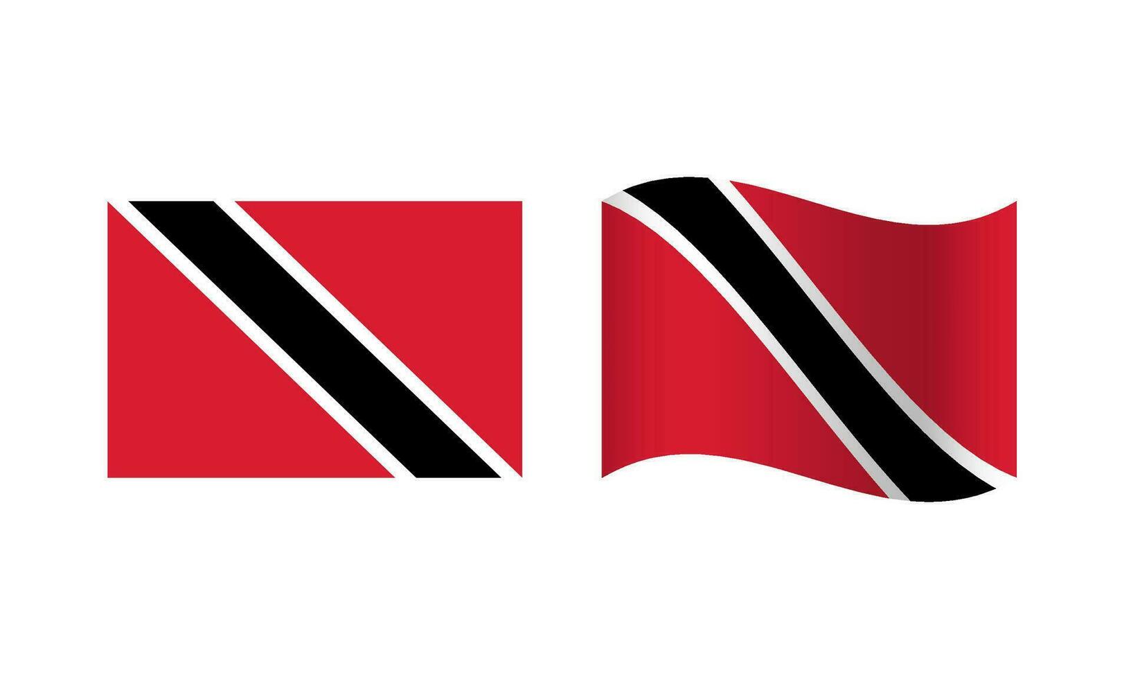 Rectangle and Wave Trinidad and Tobago Flag Illustration vector