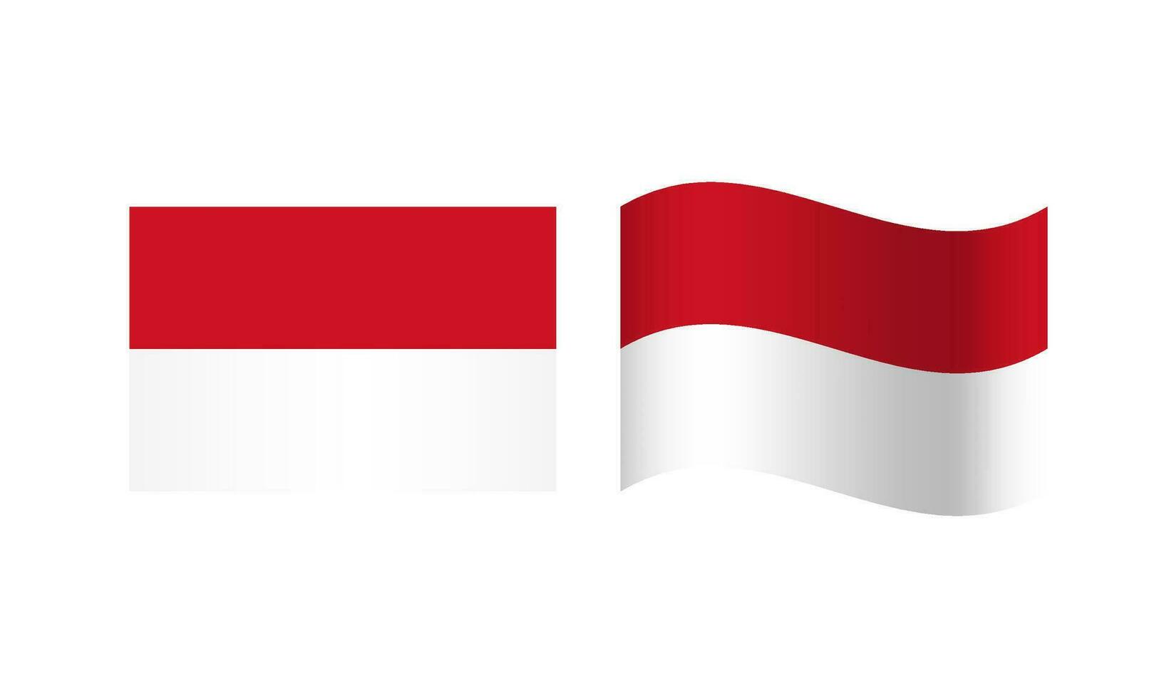 Rectangle and Wave Monaco Flag Illustration vector