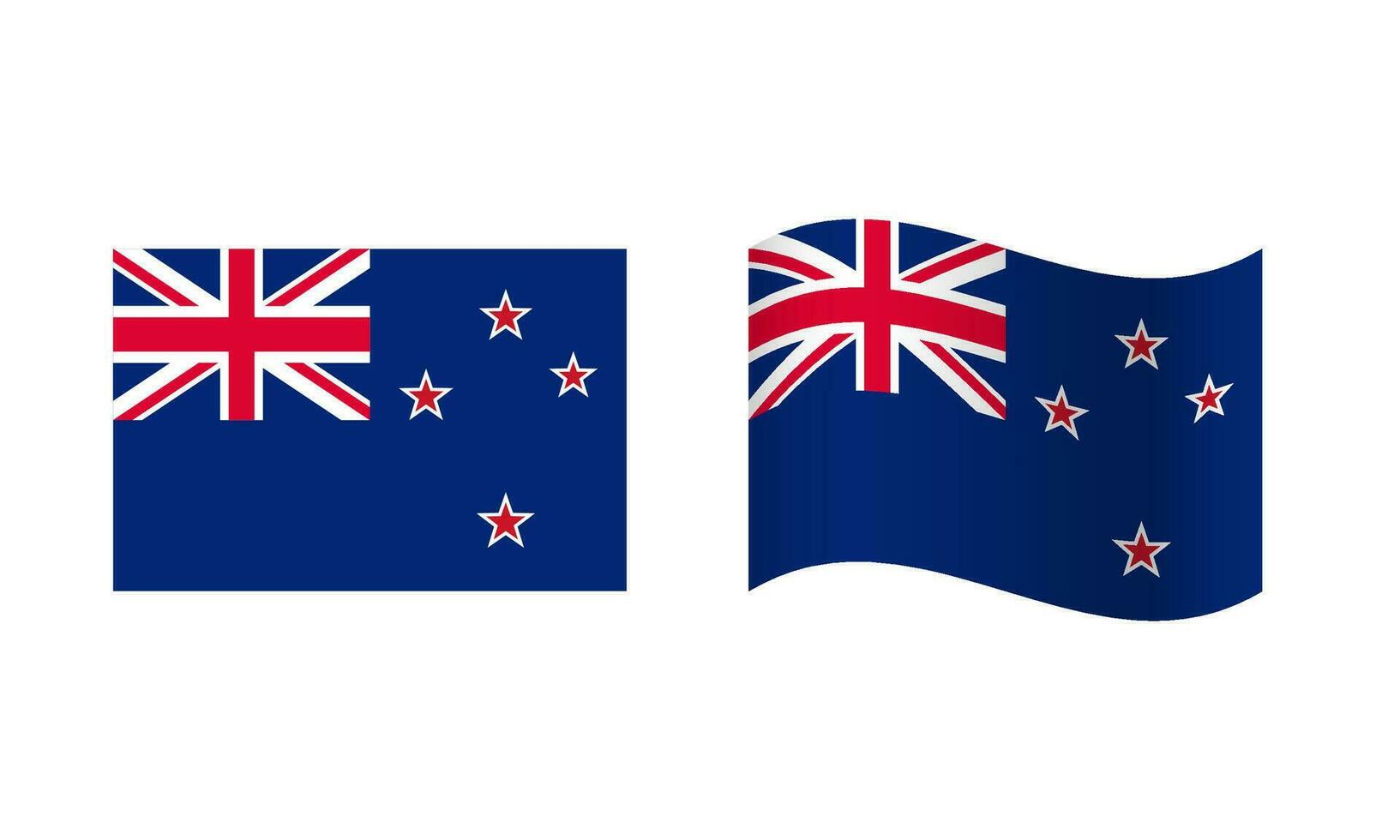 Rectangle and Wave New Zealand Flag Illustration vector