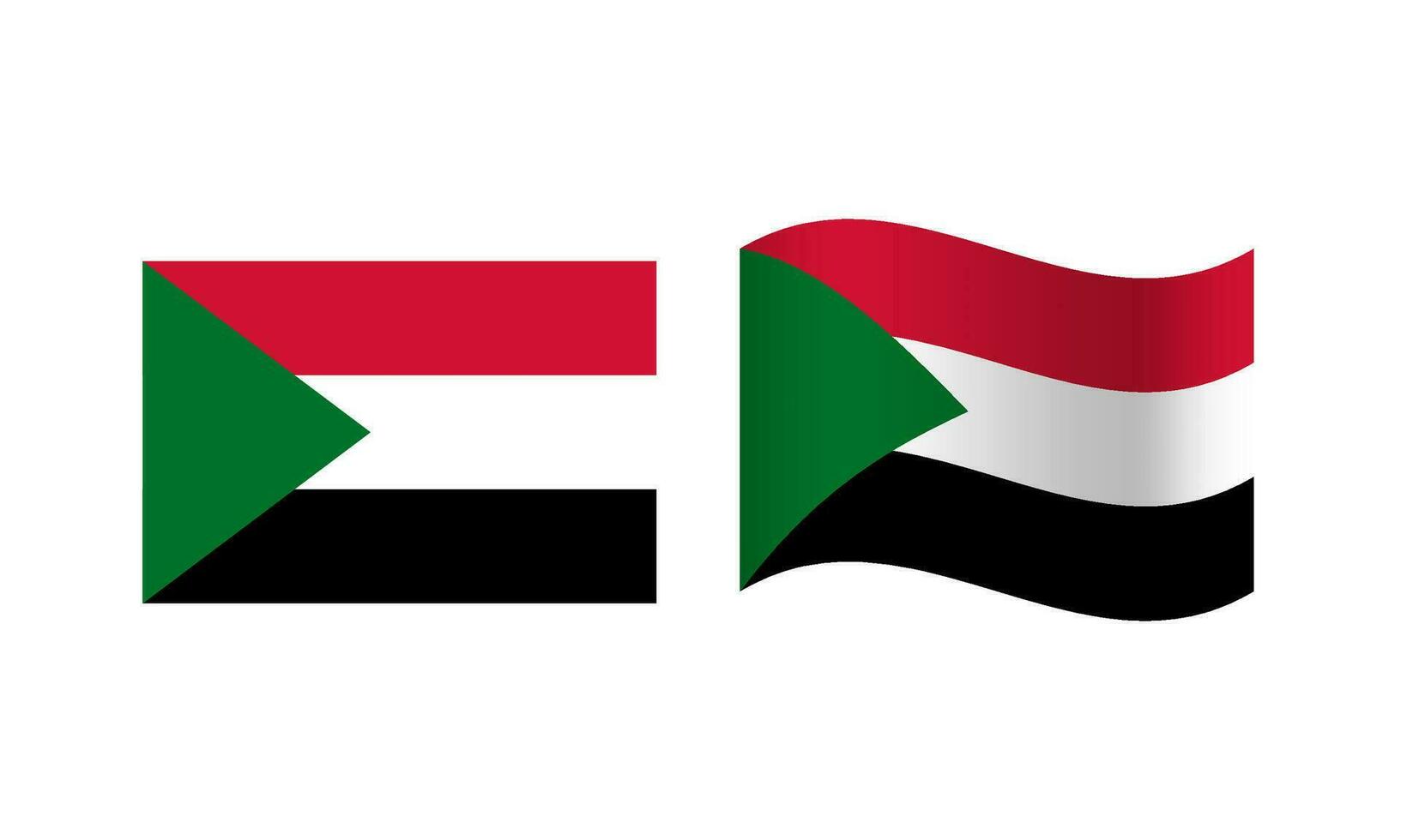 Rectangle and Wave Sudan Flag Illustration vector