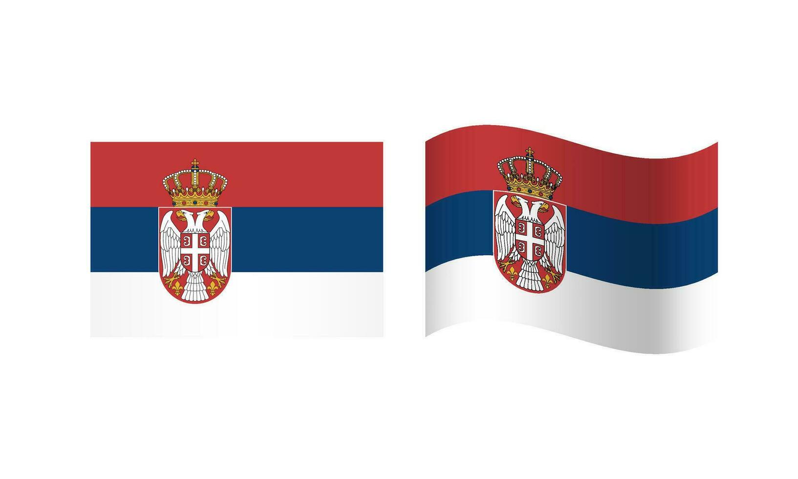 Rectangle and Wave Serbia Flag Illustration vector