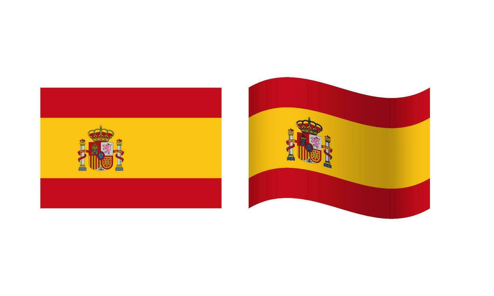 Rectangle and Wave Spain Flag Illustration vector