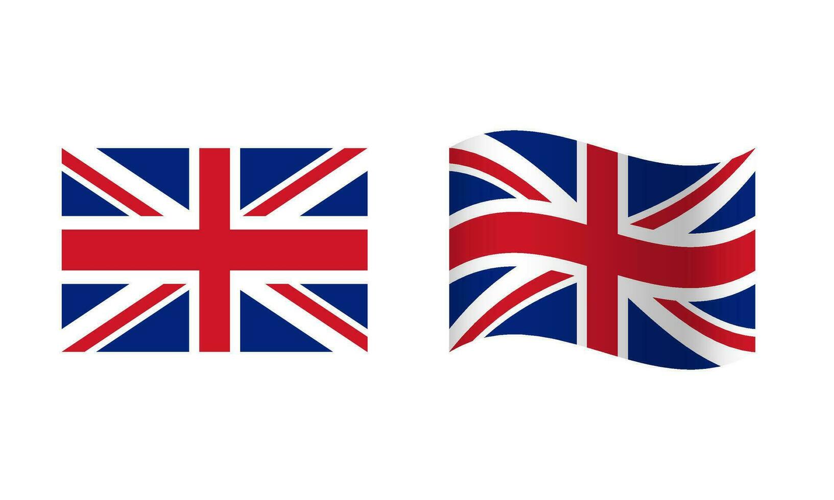 Rectangle and Wave United Kingdom Flag Illustration vector