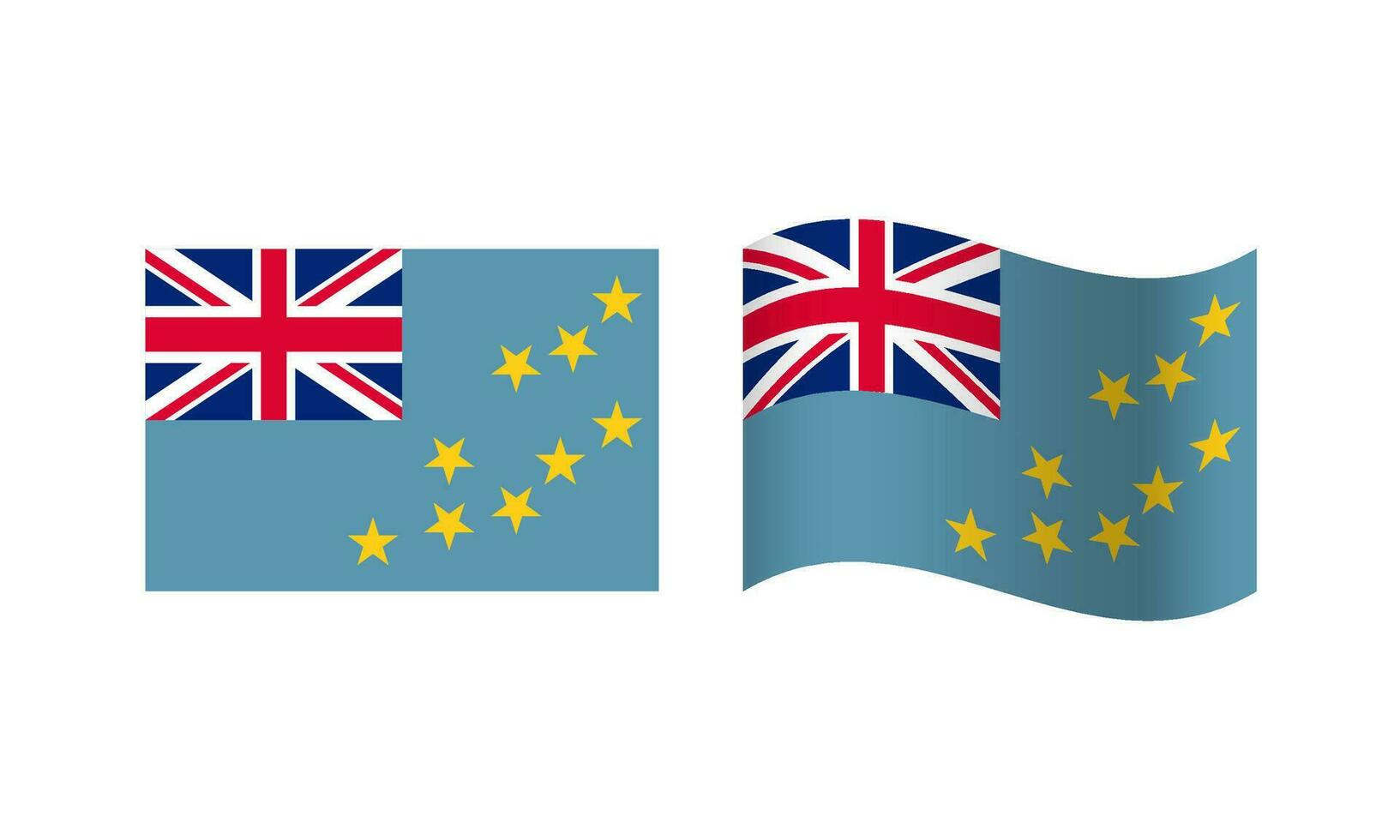 Rectangle and Wave Tuvalu Flag Illustration vector