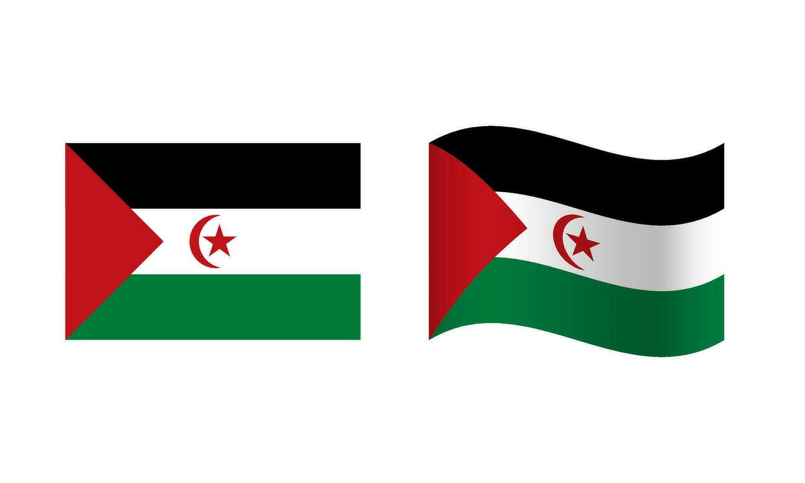 Rectangle and Wave Sahrawi Arab Democratic Republic Flag Illustration vector