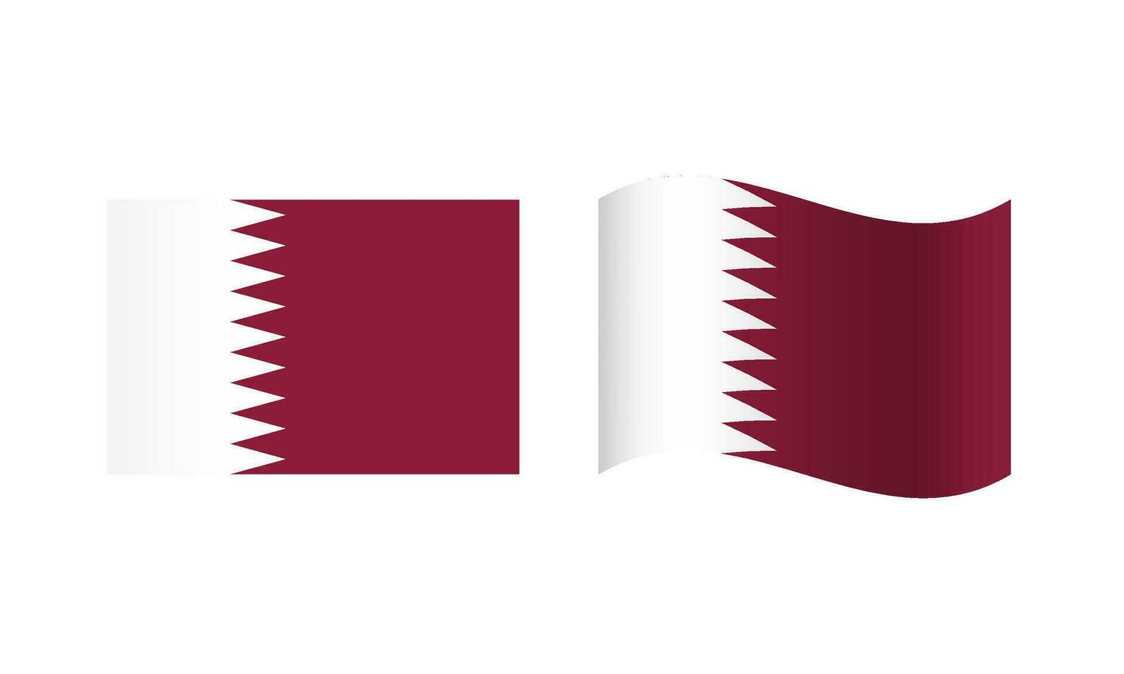 rectángulo y ola Katar bandera ilustración vector