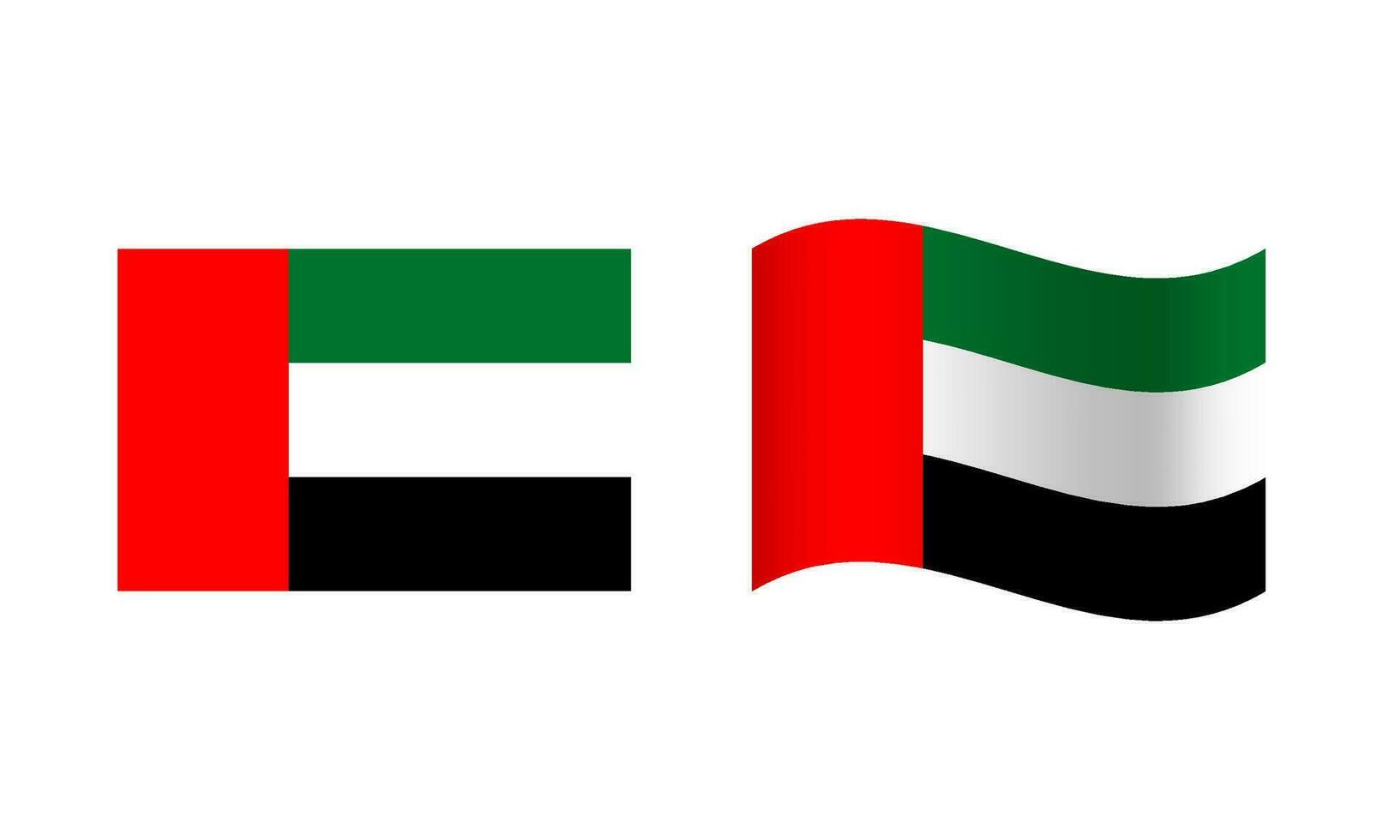 Rectangle and Wave United Arab Emirates Flag Illustration vector