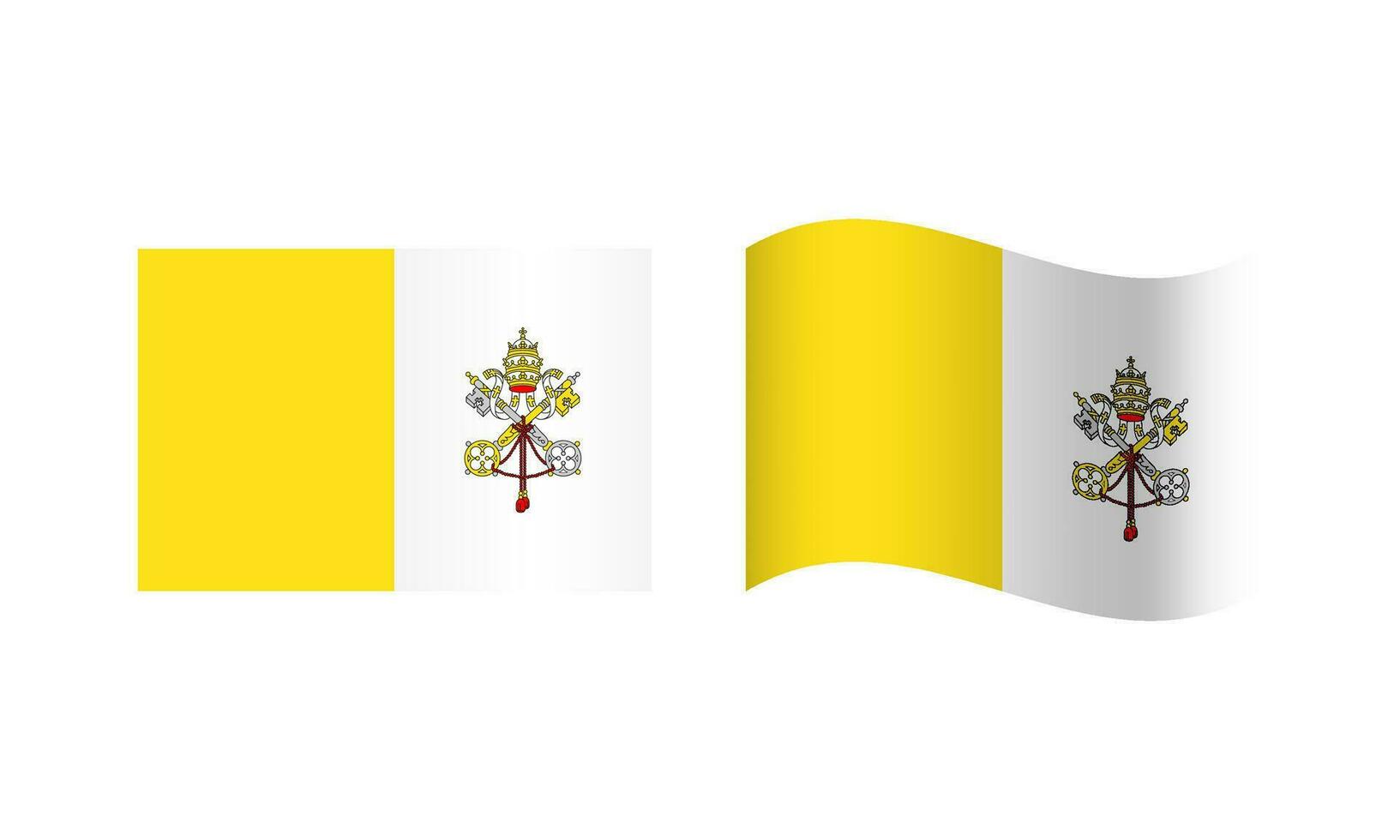 Rectangle and Wave Vatican Flag Illustration vector