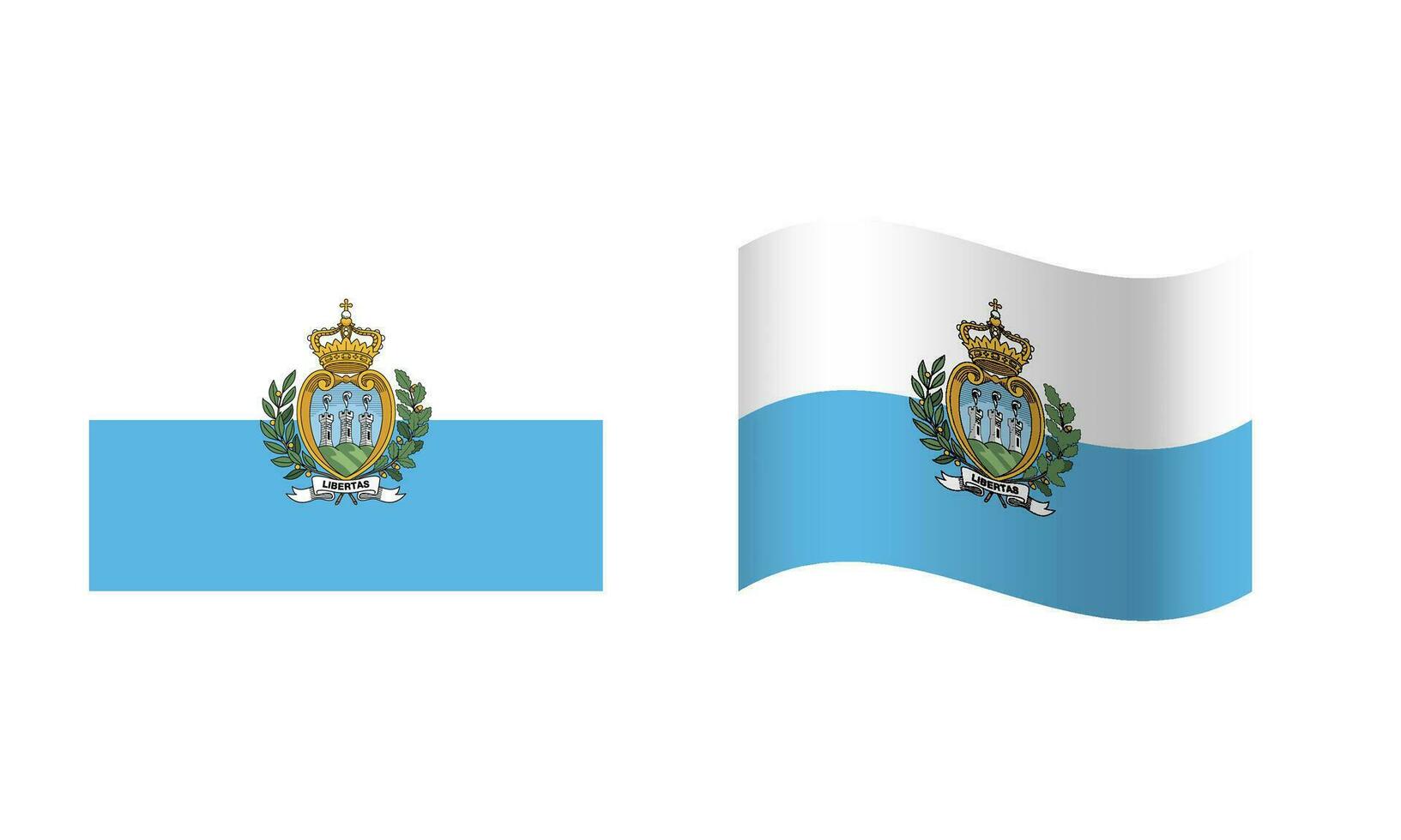 rectángulo y ola san marino bandera ilustración vector