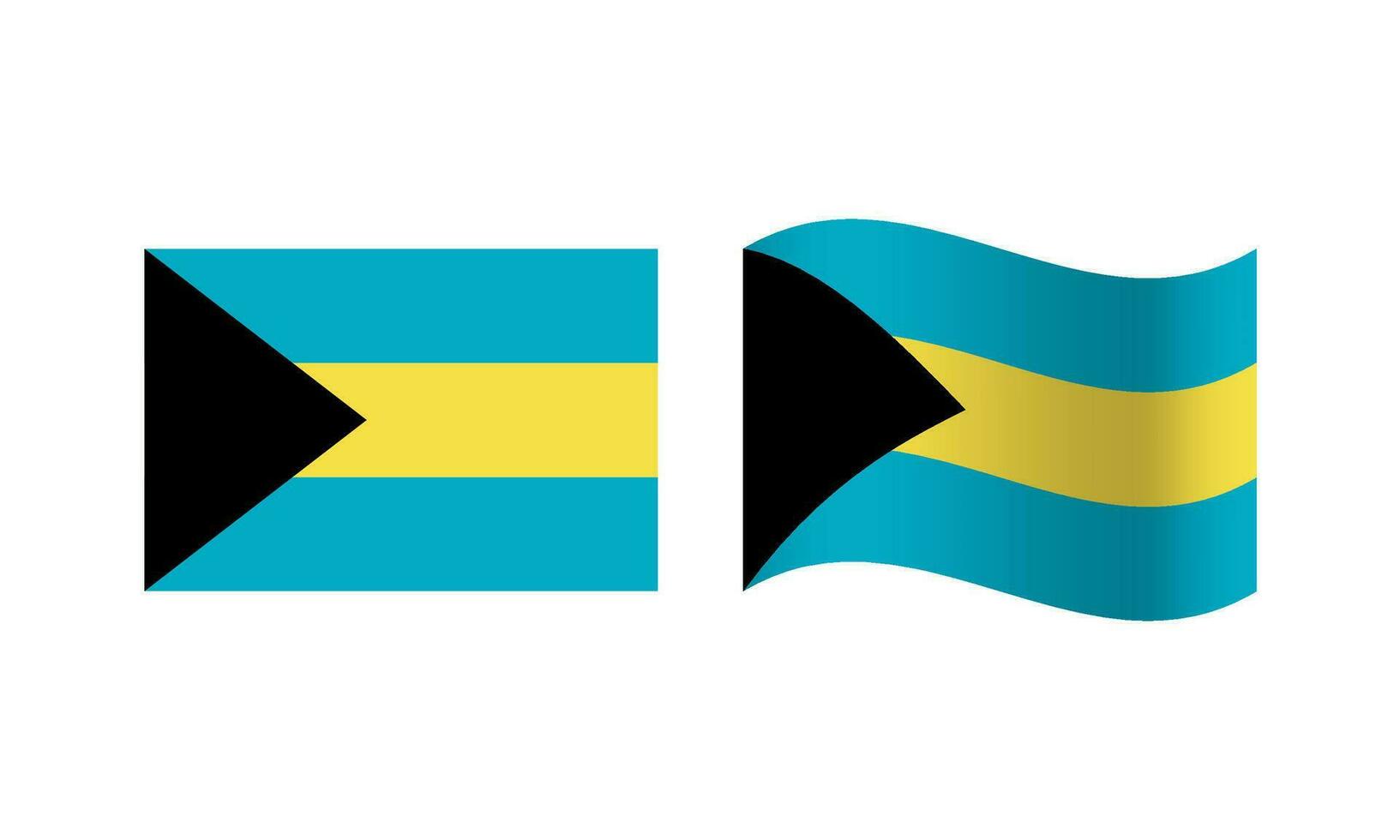 rectángulo y ola bahamas bandera ilustración vector