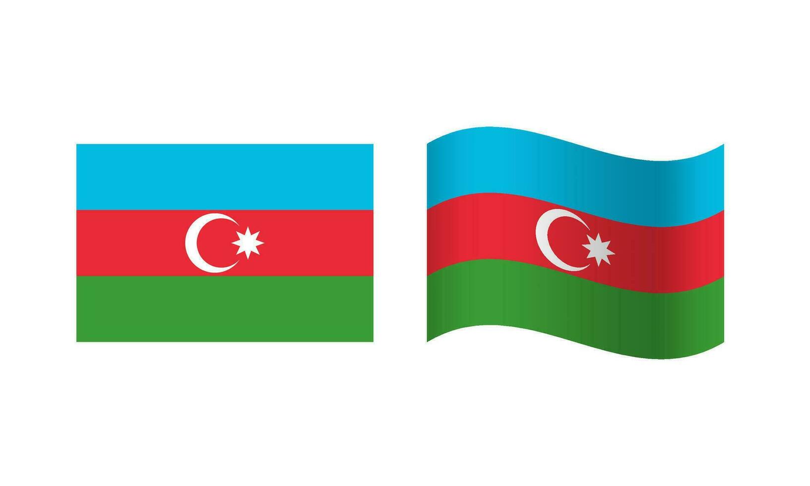 Rectangle and Wave Azerbaijan Flag Illustration vector