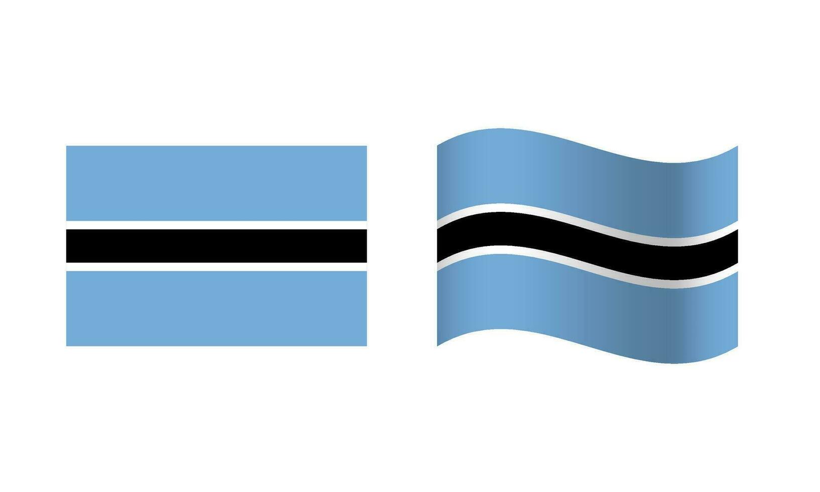 Rectangle and Wave Botswana Flag Illustration vector