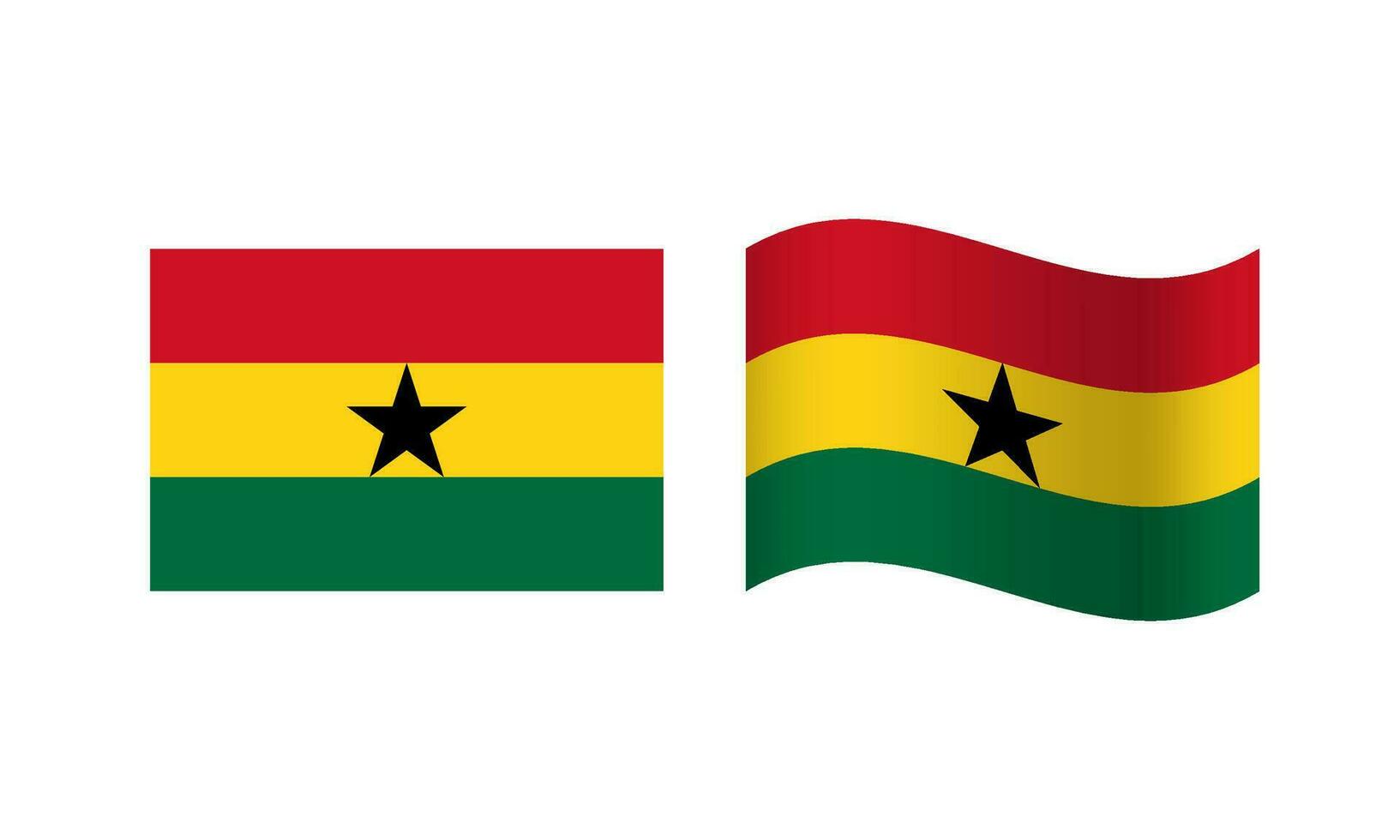 rectángulo y ola Ghana bandera ilustración vector