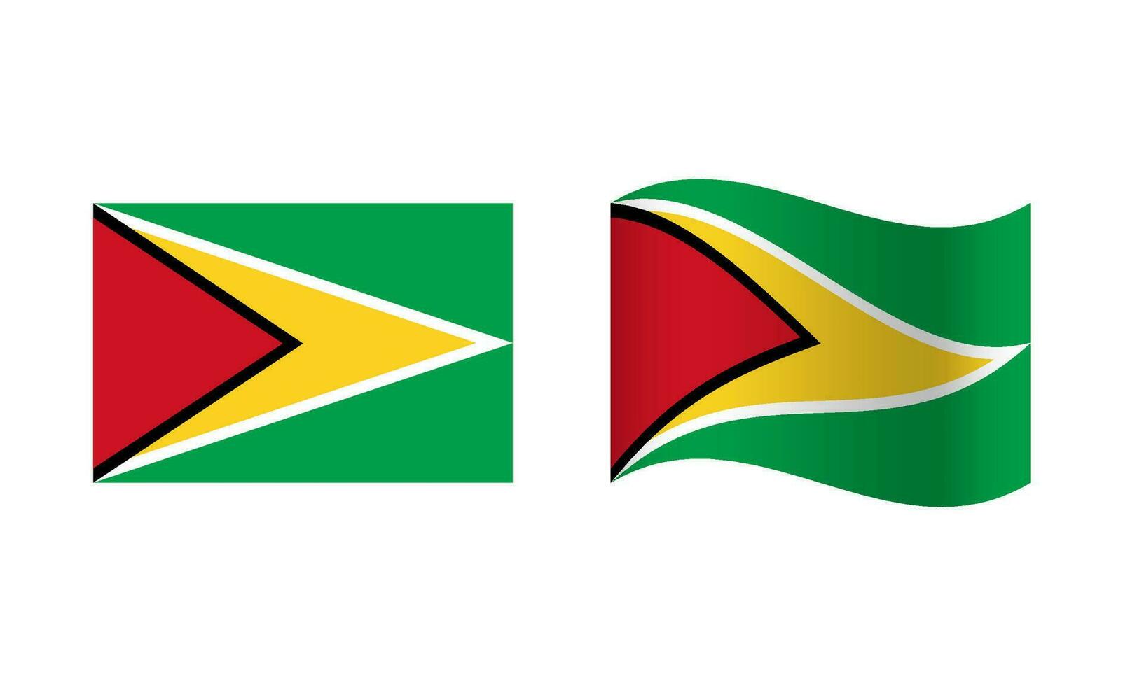 rectángulo y ola Guayana bandera ilustración vector