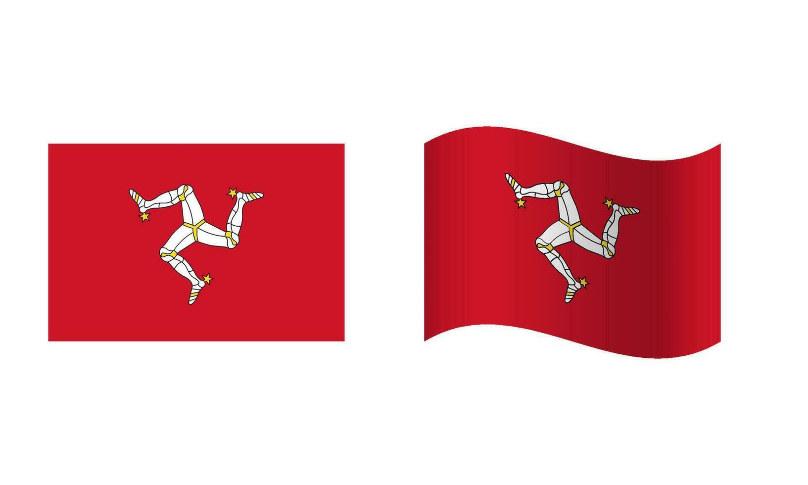 Rectangle and Wave Isle of Man Flag Illustration vector
