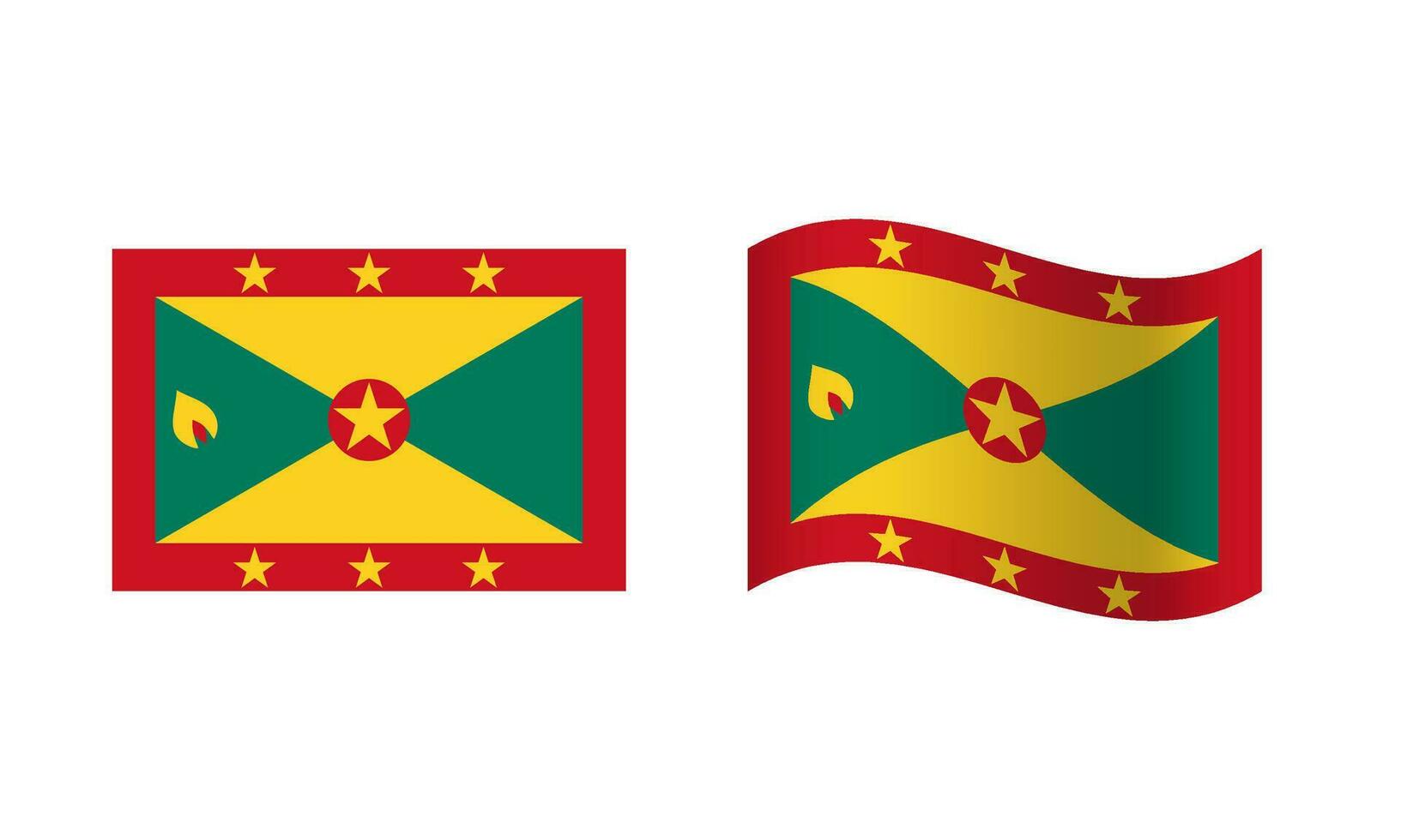 Rectangle and Wave Grenada Flag Illustration vector