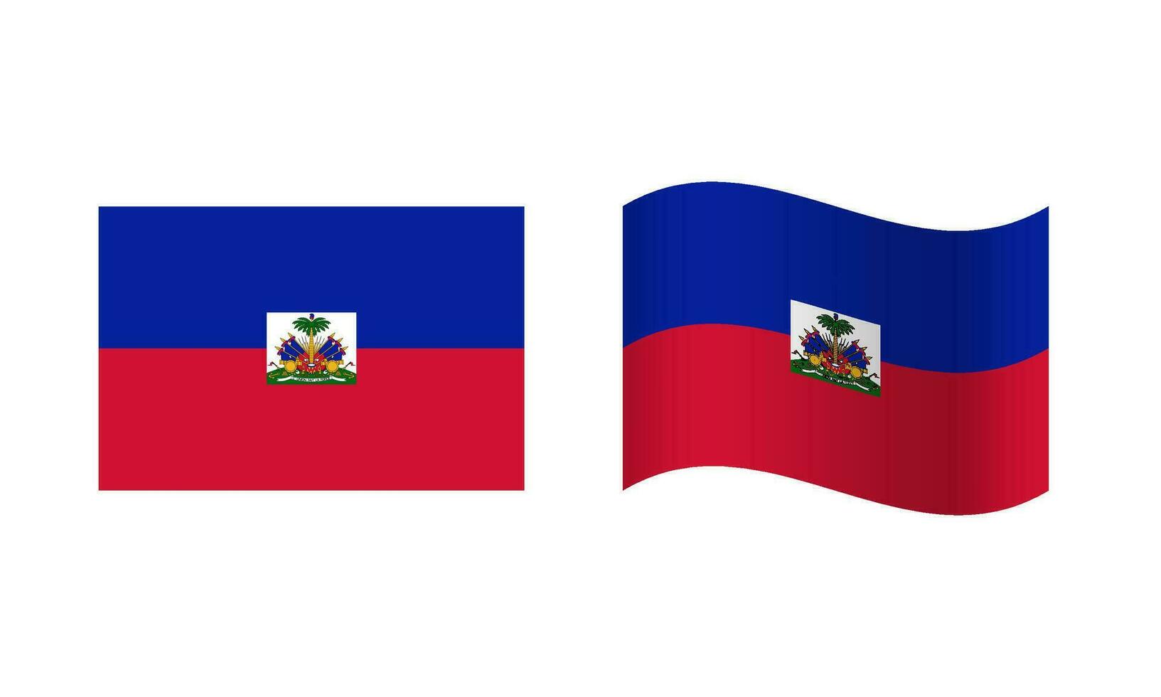 Rectangle and Wave Haiti Flag Illustration vector