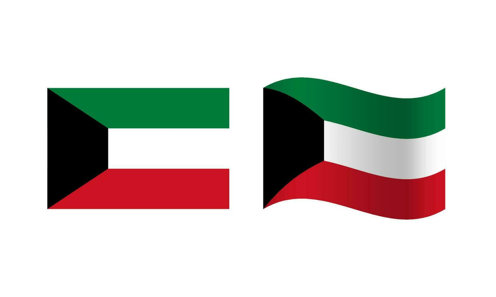 Rectangle and Wave Kuwait Flag Illustration vector