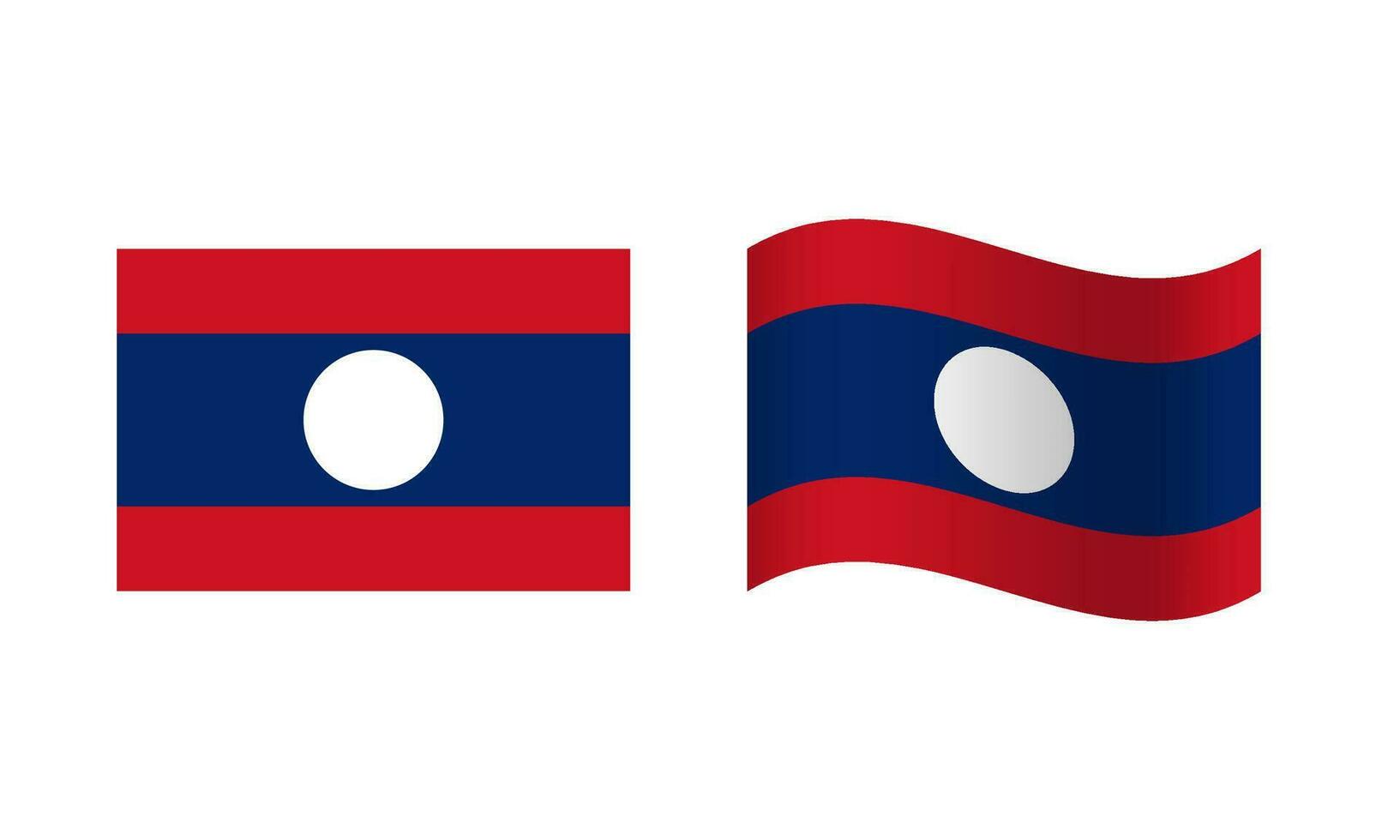rectángulo y ola Laos bandera ilustración vector
