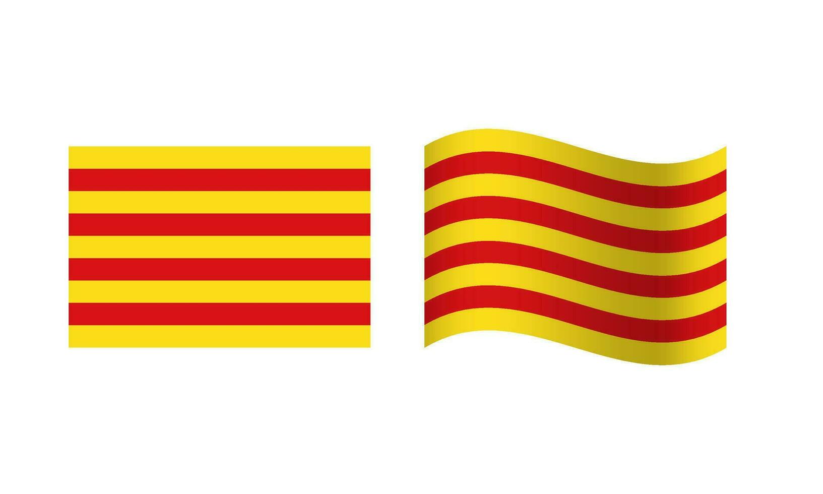 rectángulo y ola Cataluña bandera ilustración vector