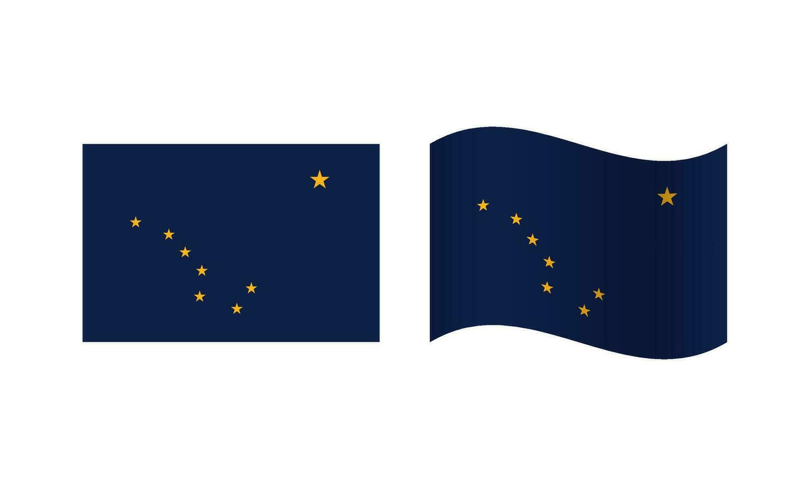 rectángulo y ola Alaska bandera ilustración vector