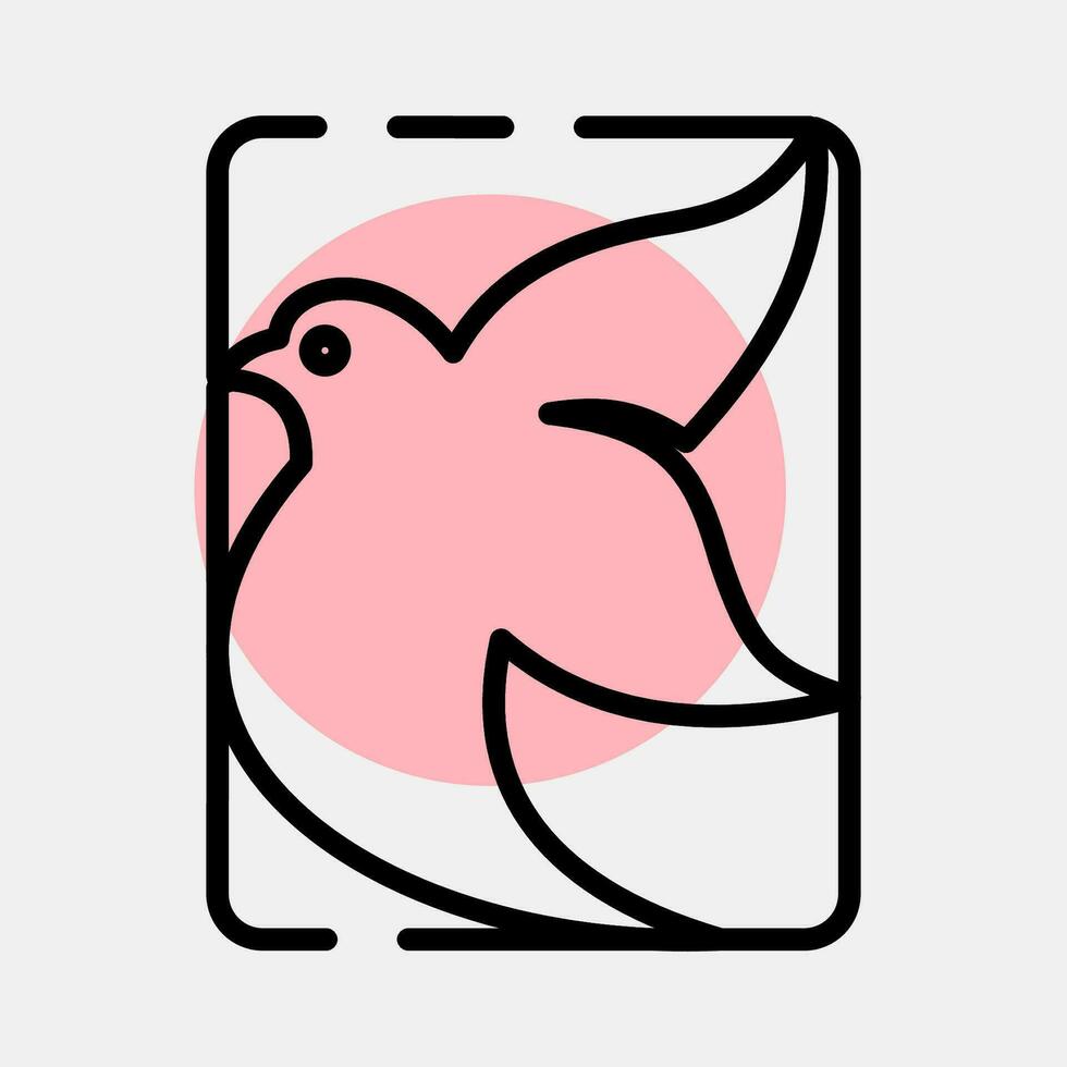 Icon dove in a rectangle. Palestine elements. Icons in color spot style. Good for prints, posters, logo, infographics, etc. vector