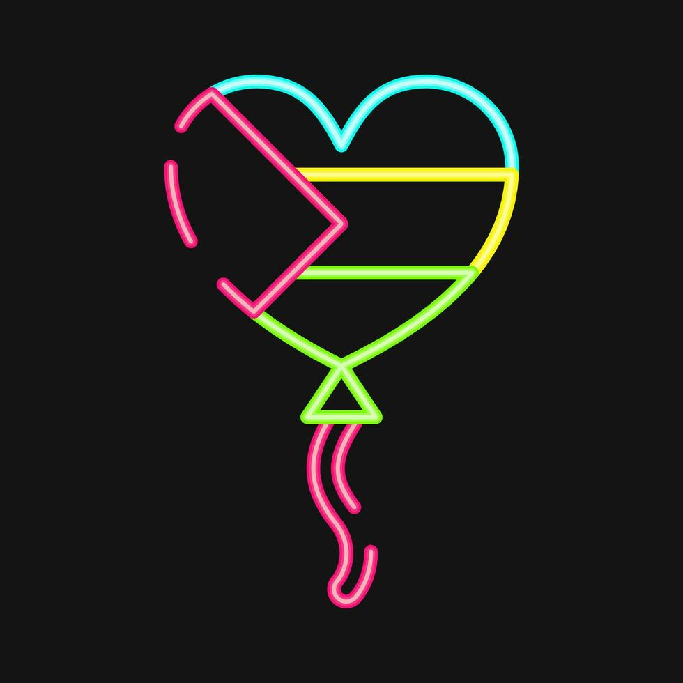 Icon balloon. Palestine elements. Icons in neon style. Good for prints, posters, logo, infographics, etc. vector