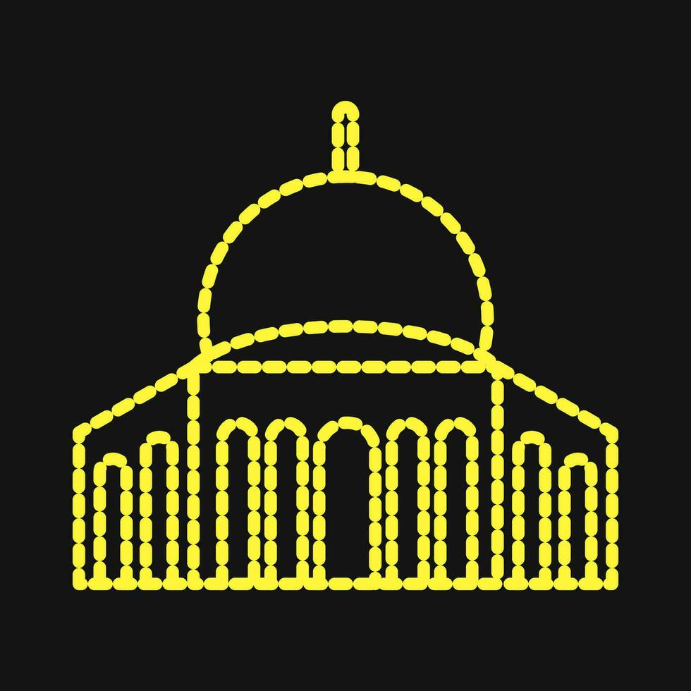 icono mezquita. Palestina elementos. íconos en punteado estilo. bueno para huellas dactilares, carteles, logo, infografía, etc. vector