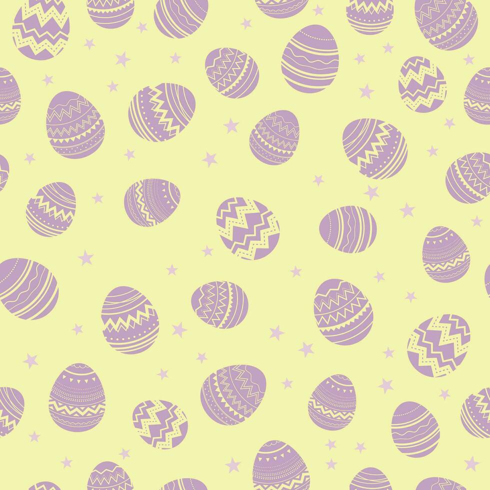 Happy Easter holiday seamless pattern pastel color with decorated eggs for printing on paper fabric for scrapbooking, gift wrapping and wallpaper vector